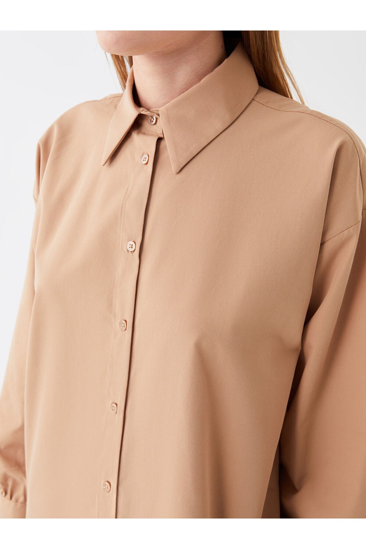 LC Waikiki-Tunica de dama oversize - guler camasa, uni, maneca lunga 4