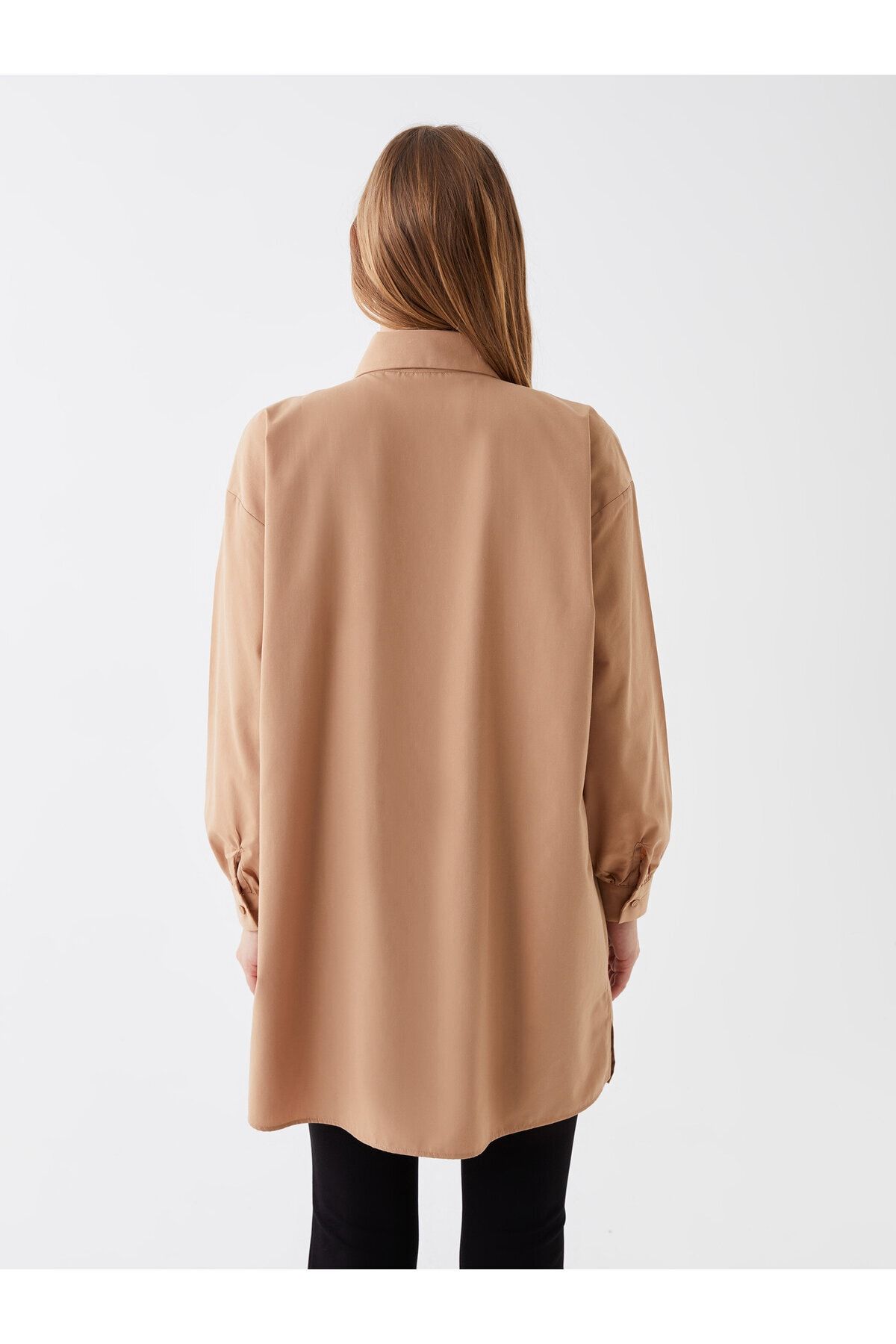 LC Waikiki-Tunica de dama oversize - guler camasa, uni, maneca lunga 5