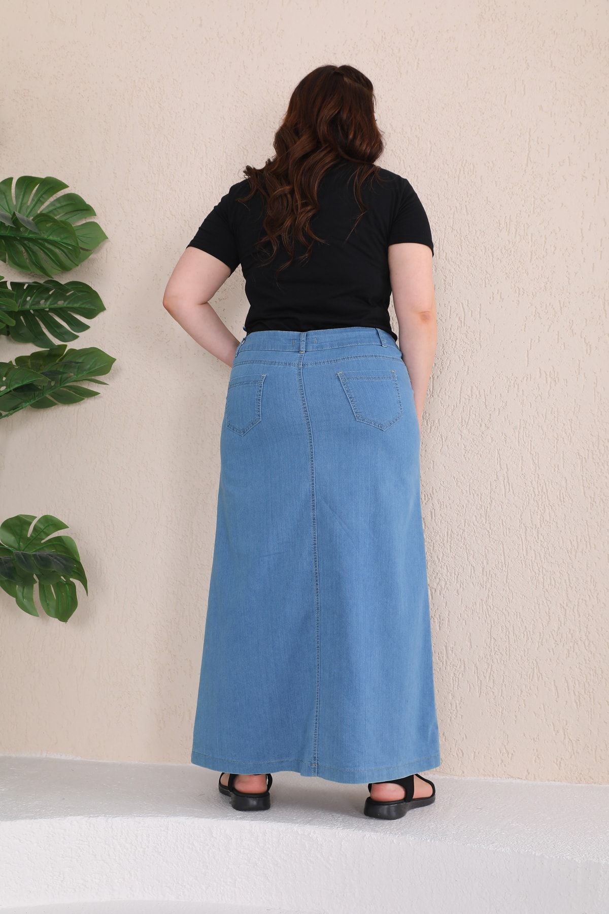Plus size 2025 light denim skirt