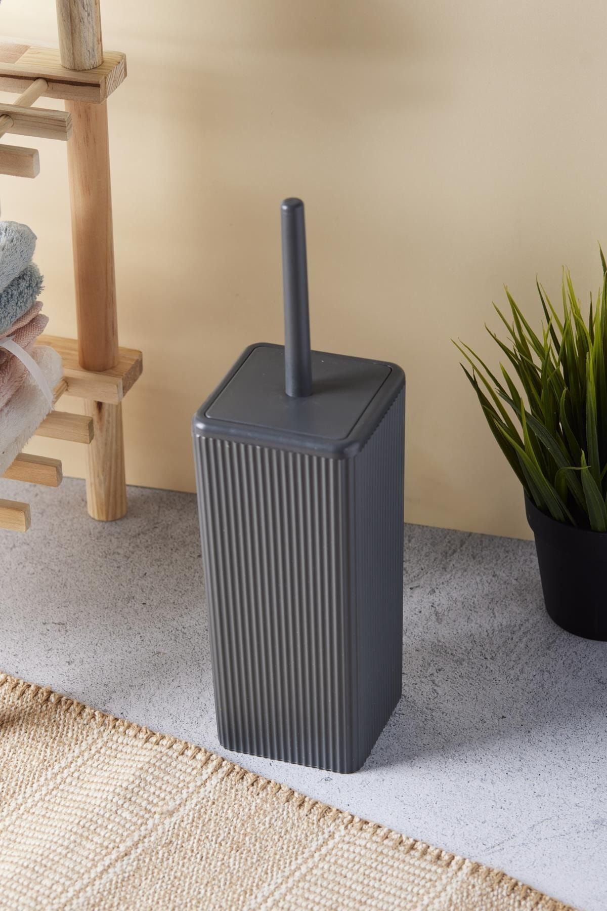 Grey toilet brush and bin clearance