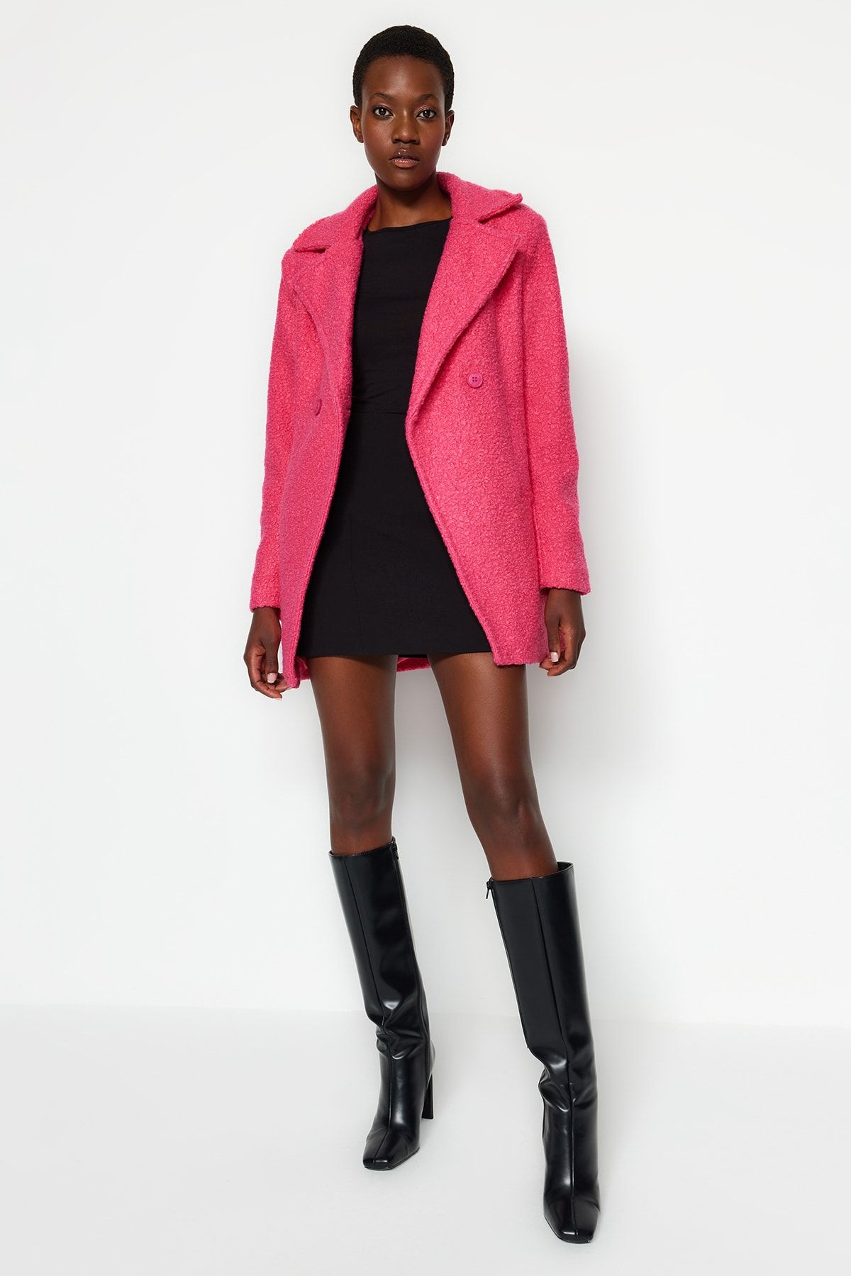 Zara pink teddy coat cheap