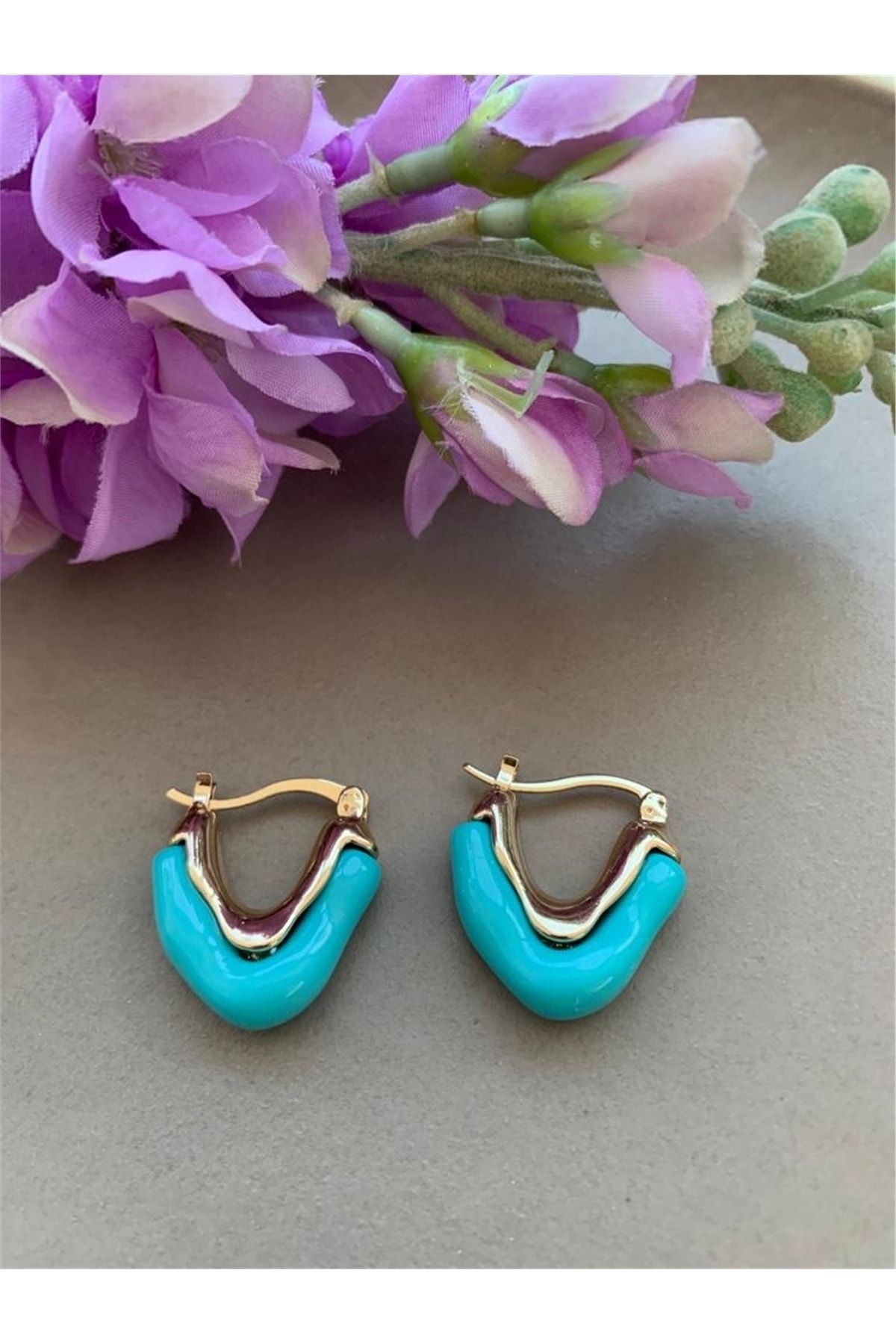 Turquoise triangle outlet earrings