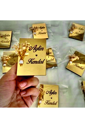BASKILI HEDİYE TOZUM Nişan Magneti - Söz Magneti - 40 Adet