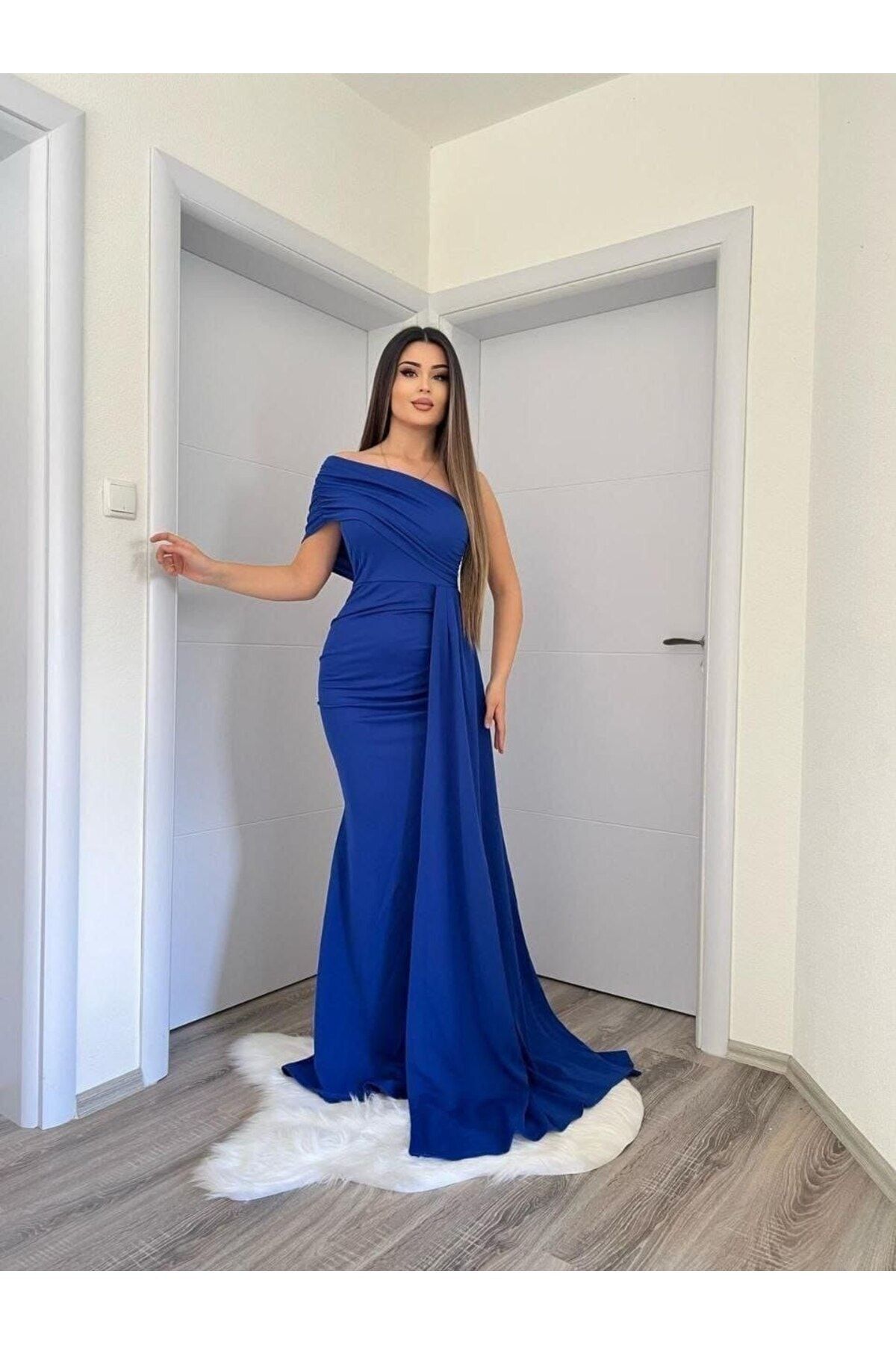 Mossta Evening Prom Dress Dark blue Mermaid Trendyol