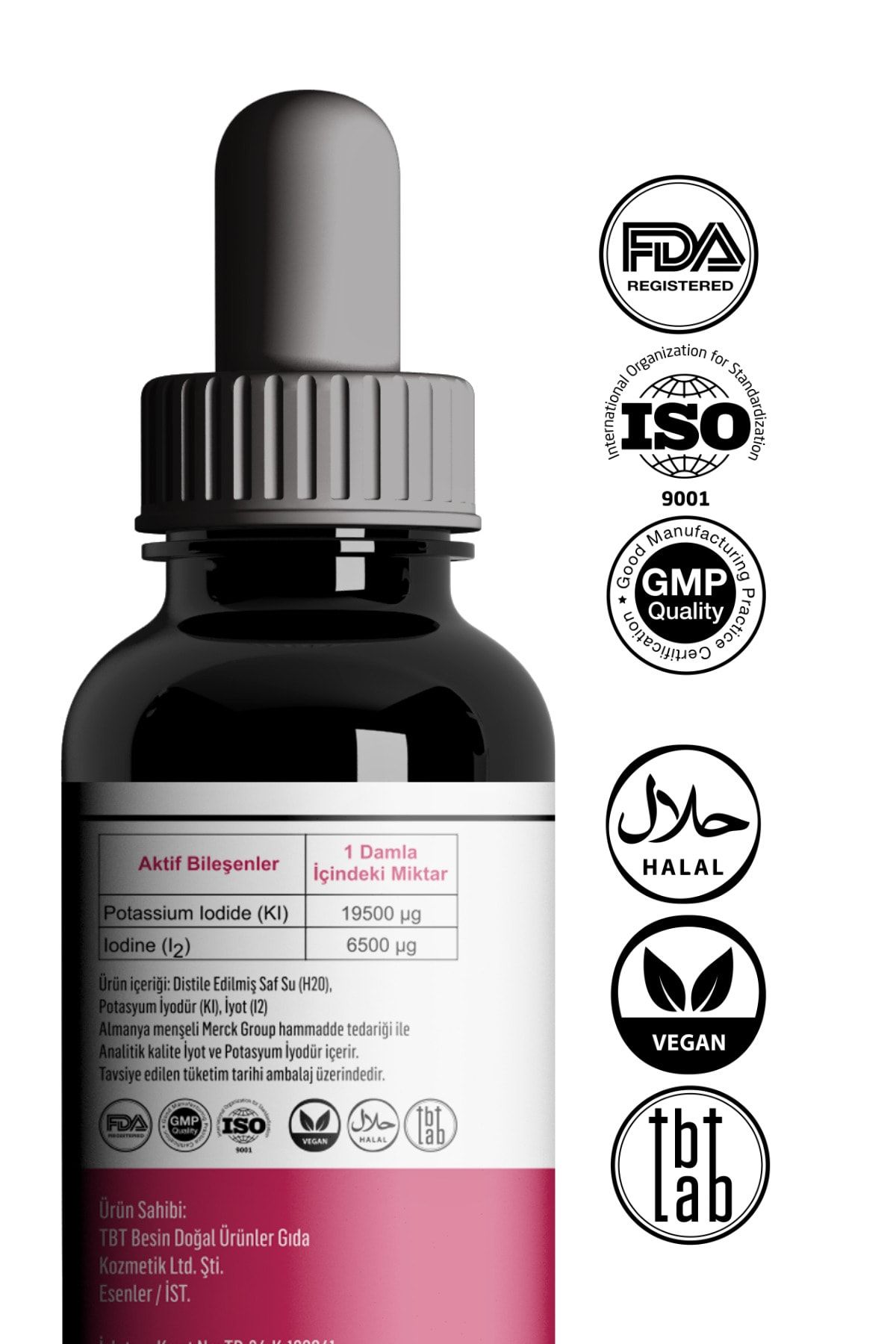 Tabitat Doğal-Lugol 5% Iodine Solution - Iron and Vitamin C-d-a Drop Set 2