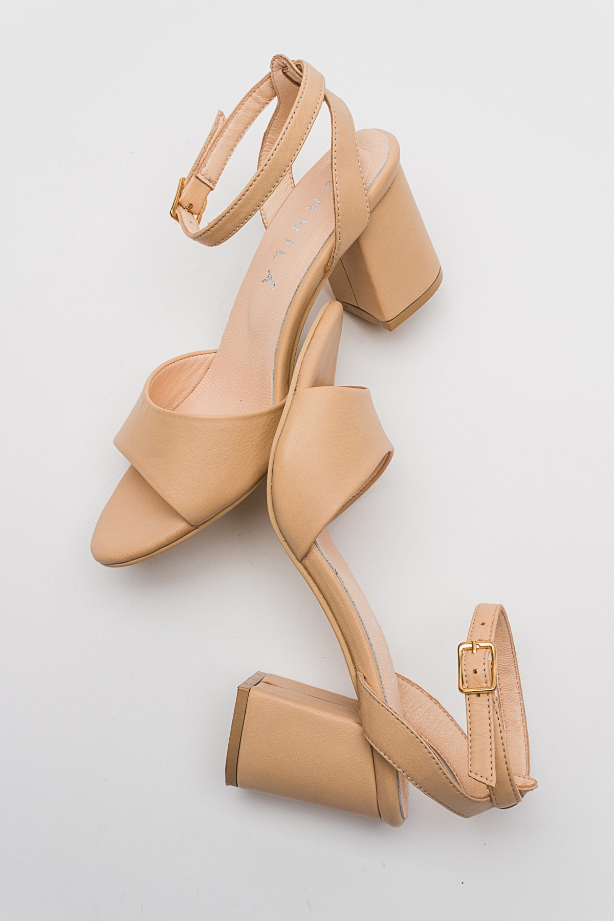 صندل زنانه بژ GNS Shoes | Hakiki Deri Kadın Sandaleti اورجینال - تصویر 7