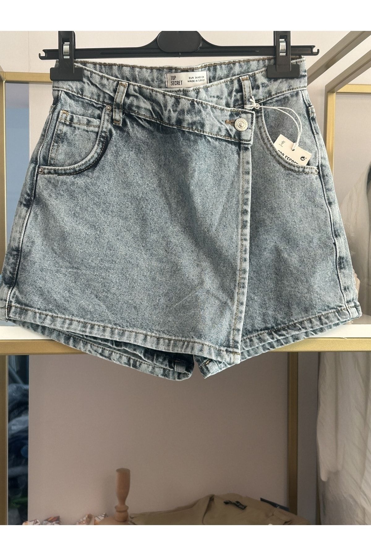 Özka Fusta Pantaloni Scurt Denim Albastru Femeie - 34