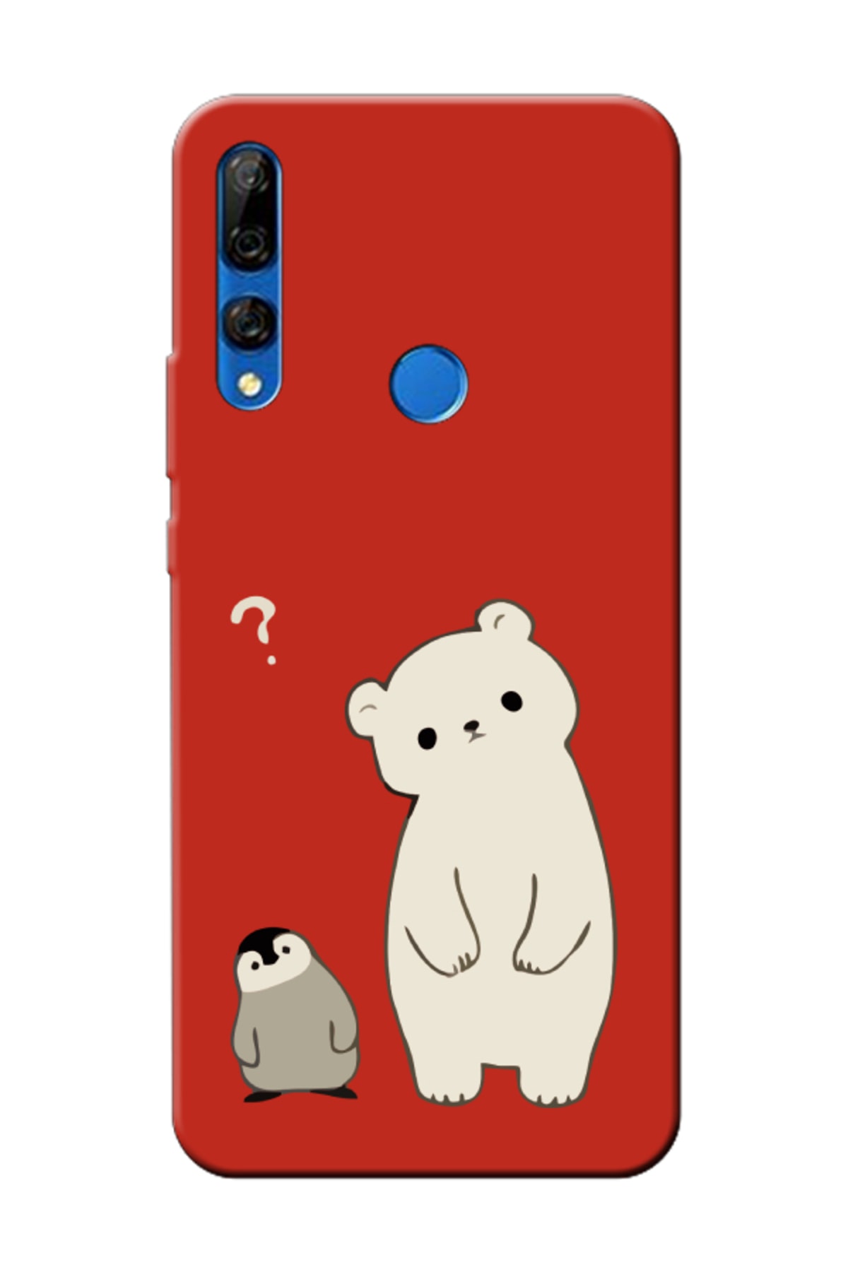 Huawei Y9 Prime 2019 Penguin And Teddy Bear Red Phone Case