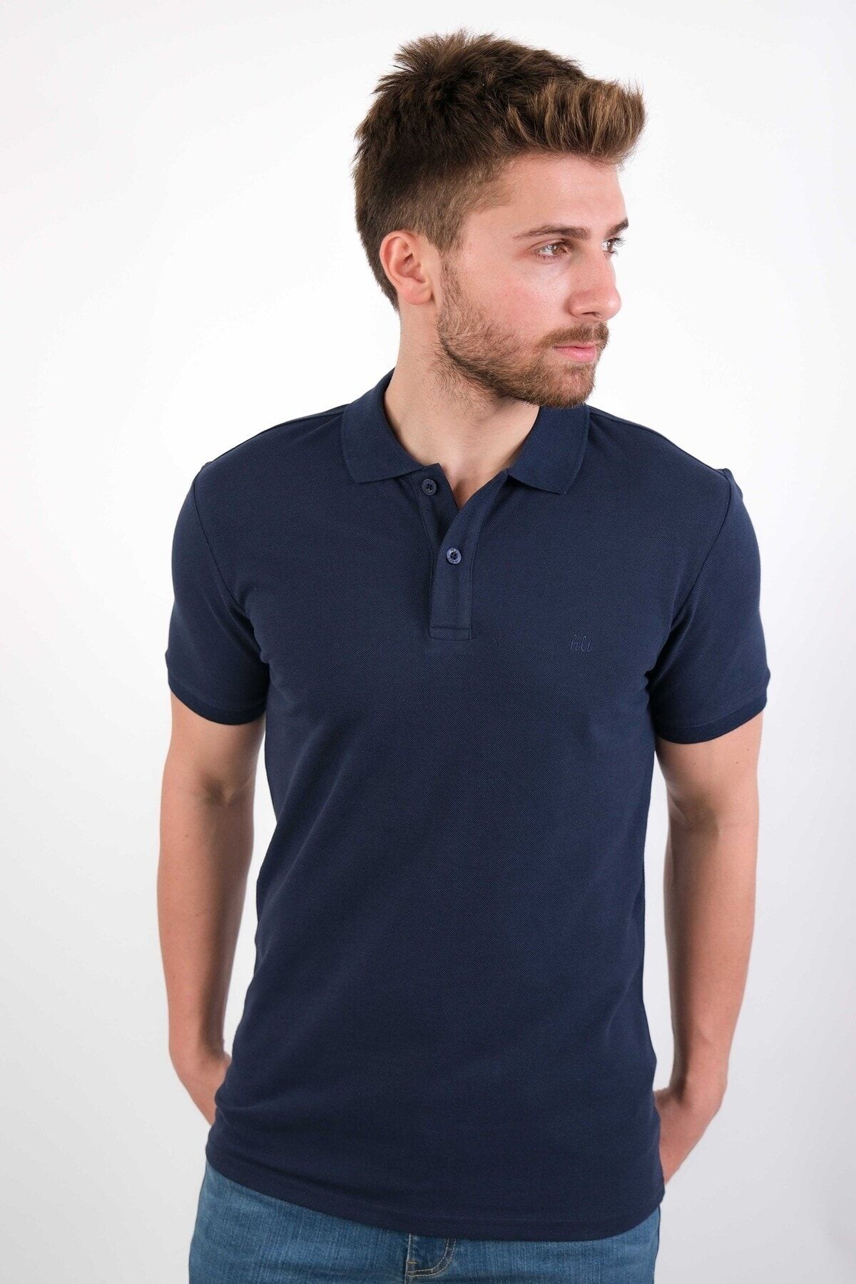 HLT JEANS Men s Navy Blue Regular Fit Comfortable Cut 100 Cotton
