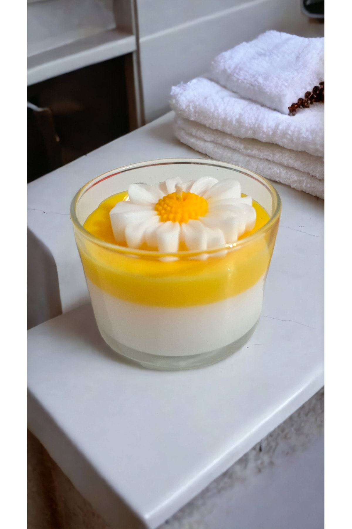 Bernamiofficial Candle Daisy Model Glass Cup