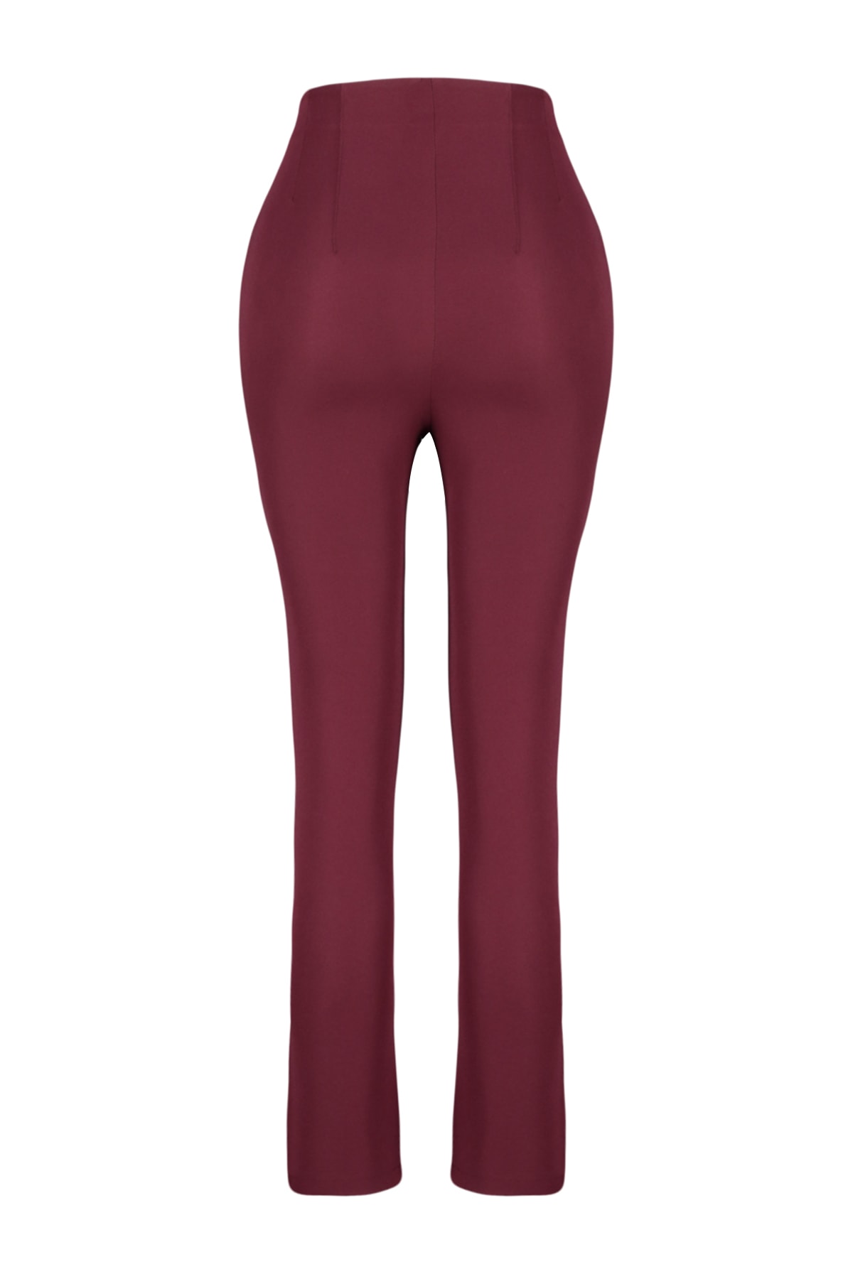 Trendyolmilla  Koyu Bordo Cigarette Kalıp Pensli Yüksek Bel Bilek Boy Dokuma Kumaş Pantolon TWOSS20PL0515 - Görsel 10