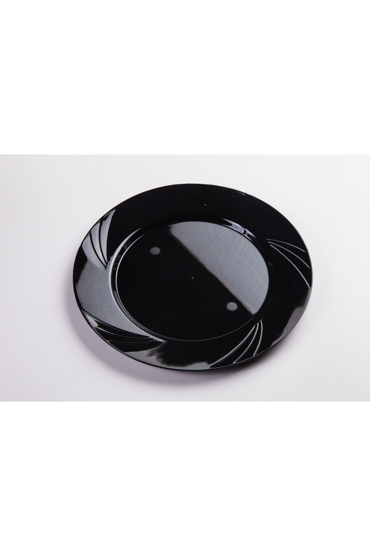 Poppy Kristal Plastik Mika Tabak 26cm Siyah 12 Adet