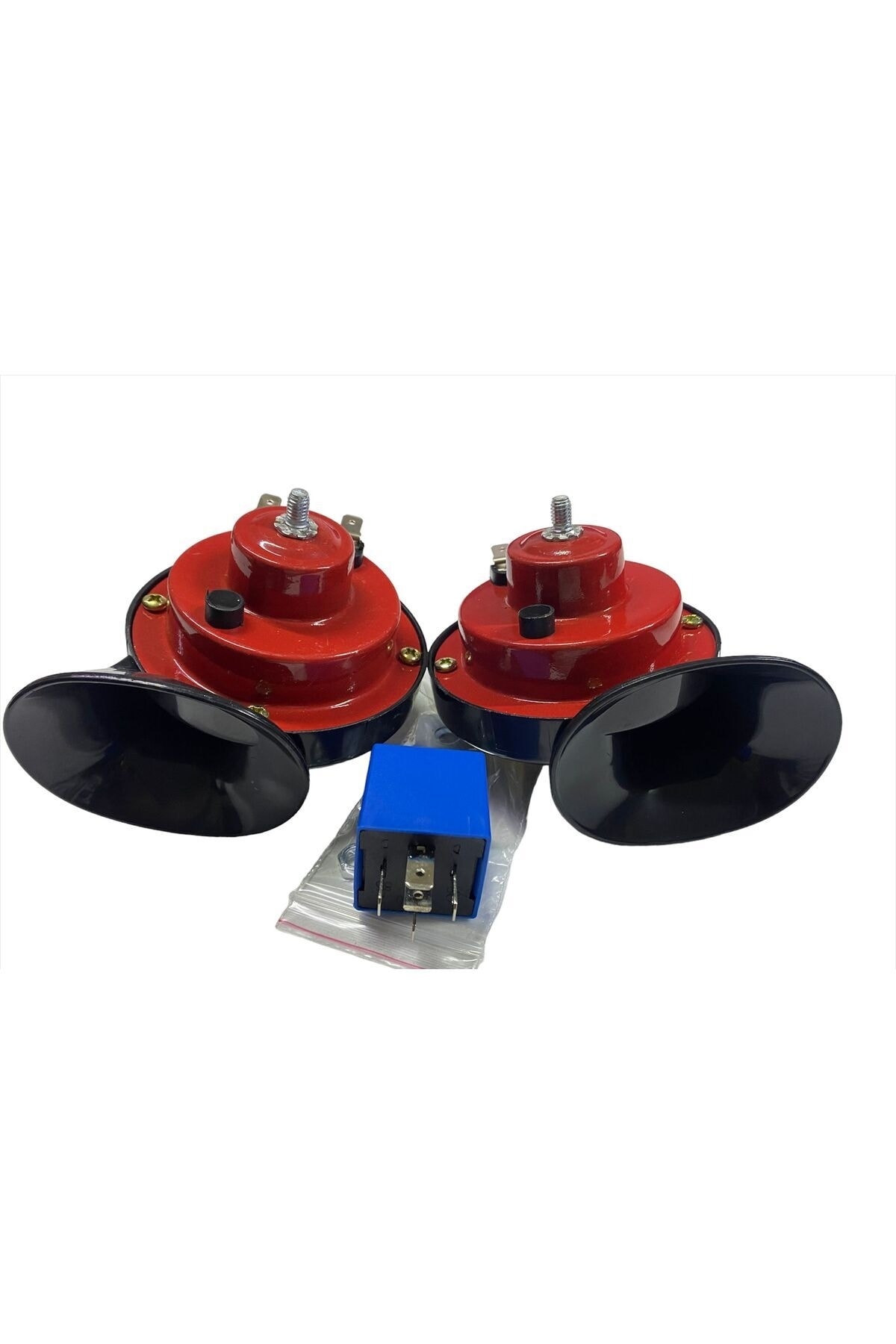 ARSVİSİON AUTO ACCESSORIES Araç Dadat Korna Titreyen Saydırmalı Roleli 2 Li Set Takım