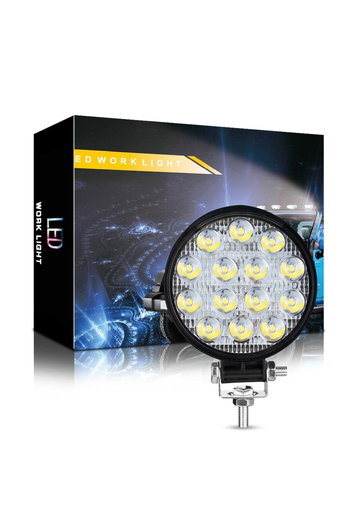 DEKOHOP Off Road 14 Led 42 Watt Yuvarlak Traktör Tır Kamyon Tekne Sis Farı Projektör Çalışma Lambası