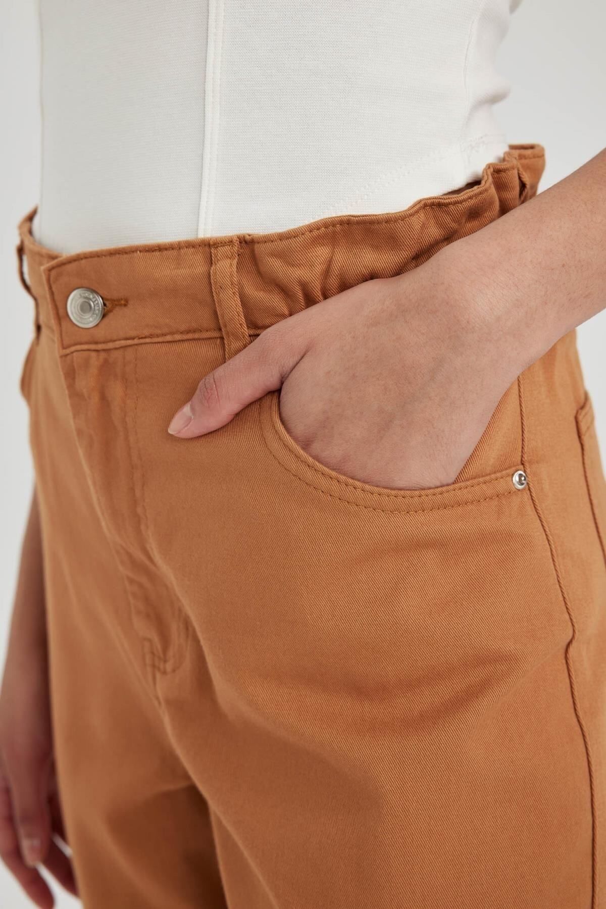 DeFacto-Cool Paperbag Cargo Gabardine 100% bavlněné kalhoty Z4002az23sp 8