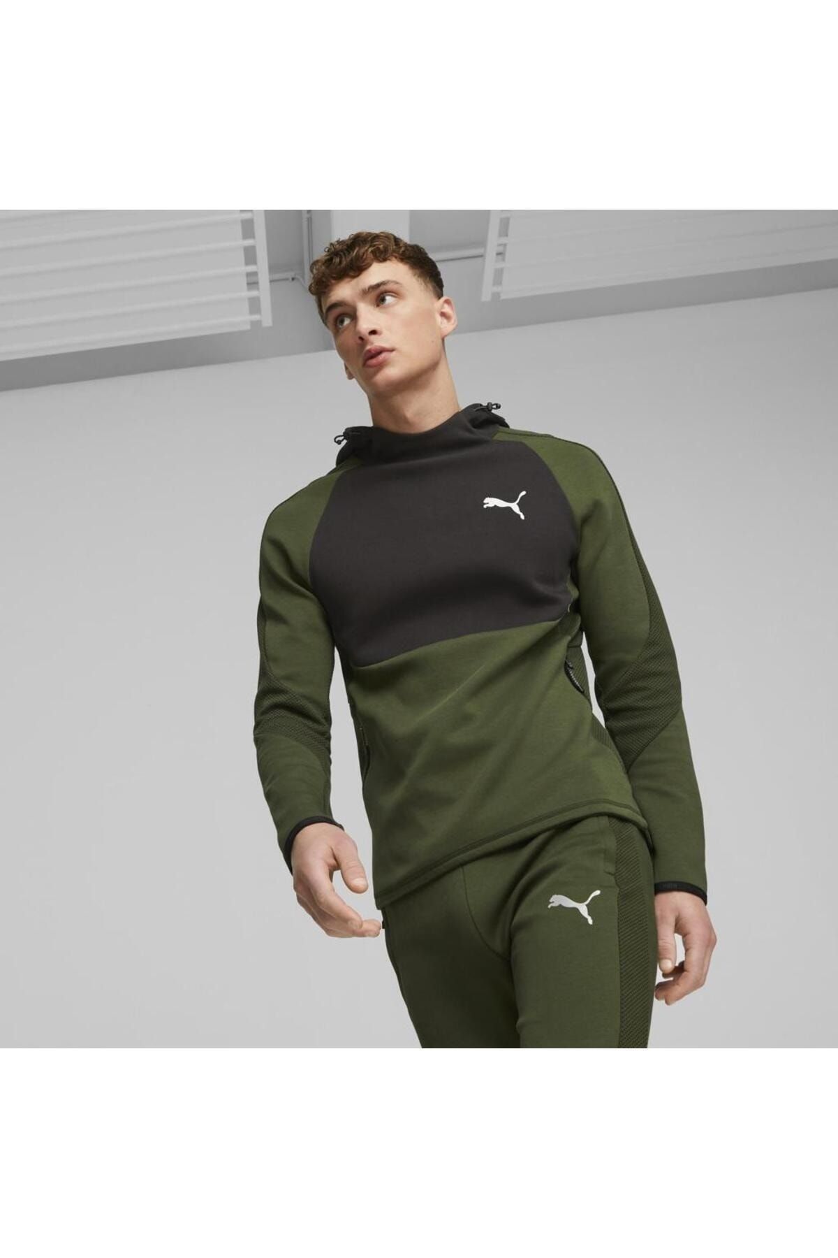 Puma Evostripe Dk Erkek Ye il Kap onlu Sweatshirt Fiyat