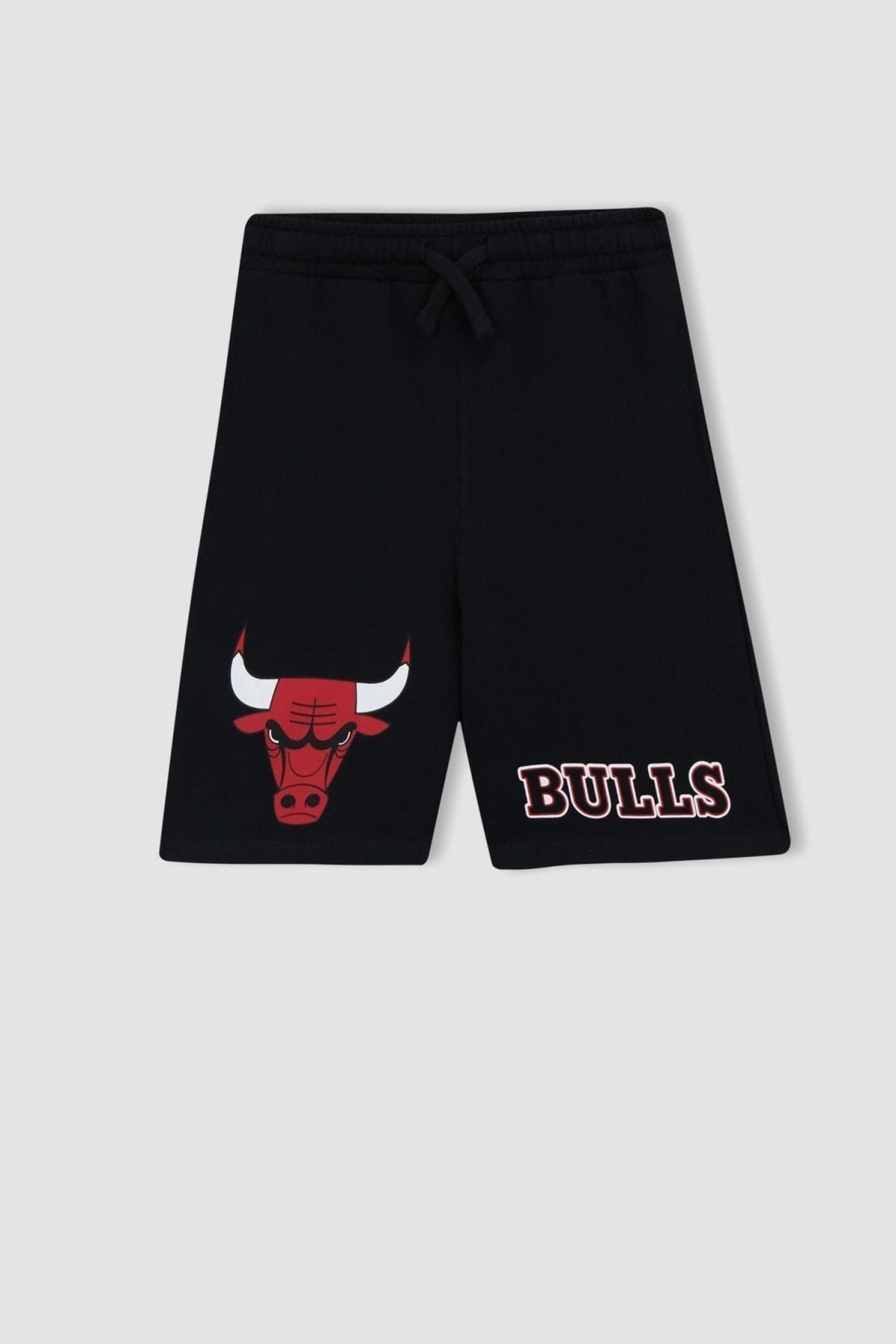 Black and red discount bulls shorts