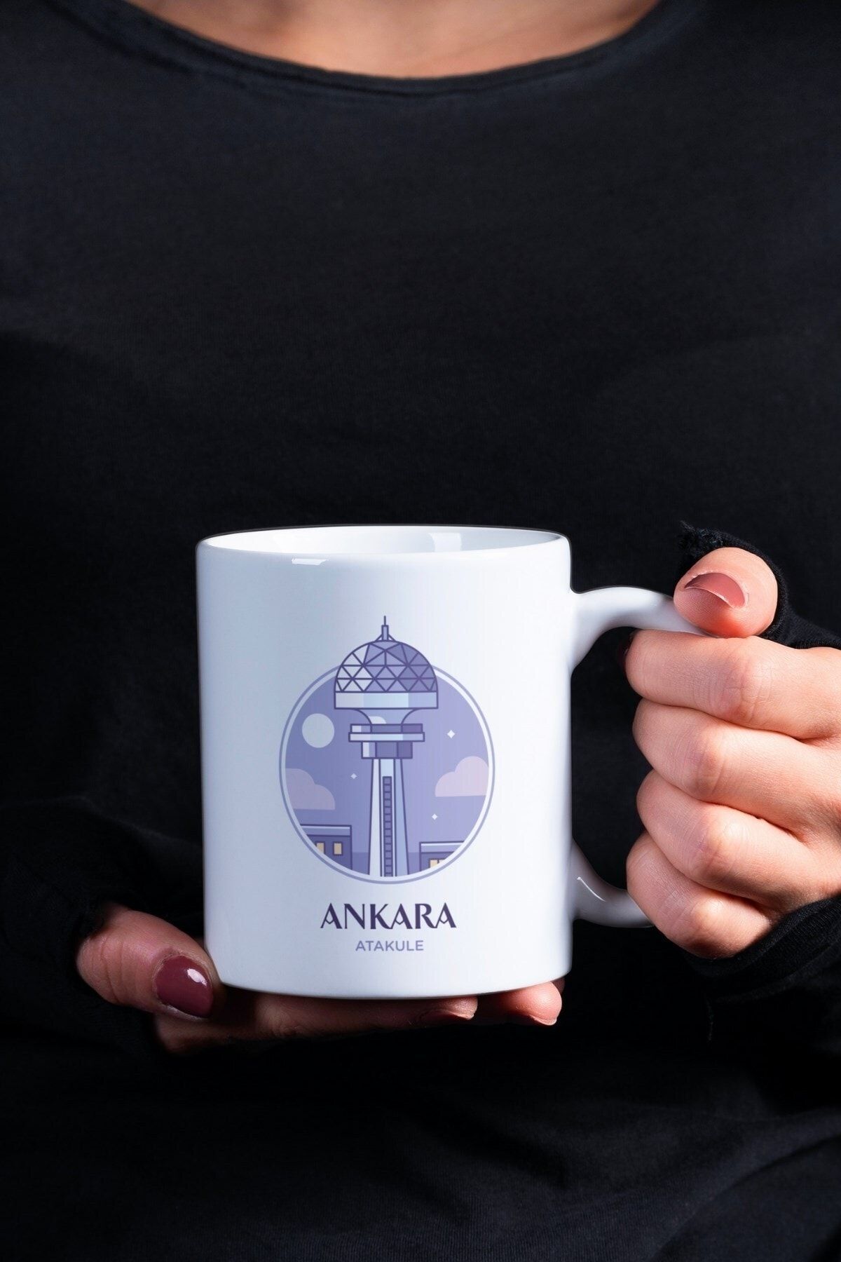 SaltanArt-Atakule Ankara Themed Special Design Porcelain Mug 6
