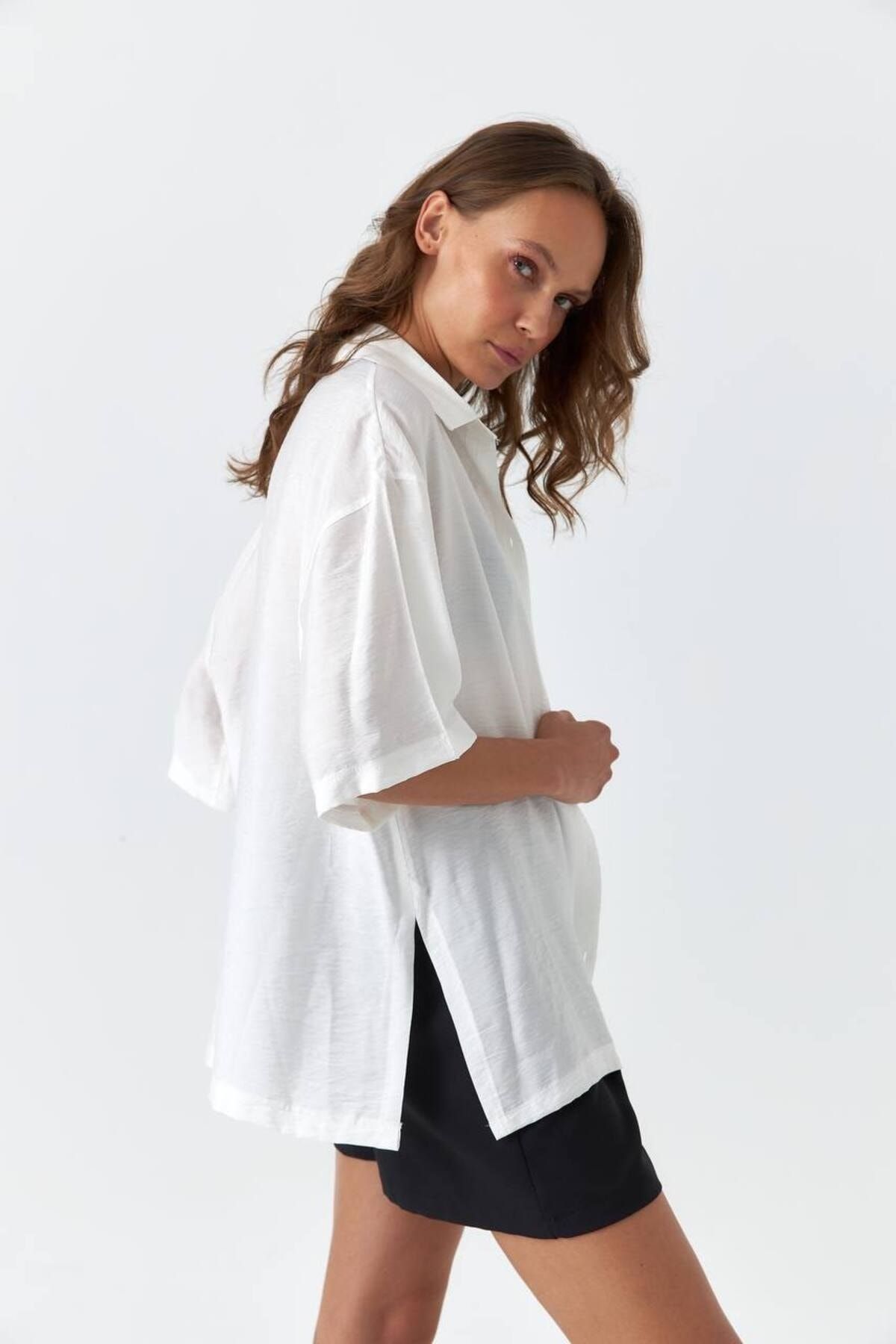 Laluvia-Ecru Oversize modális ing 2