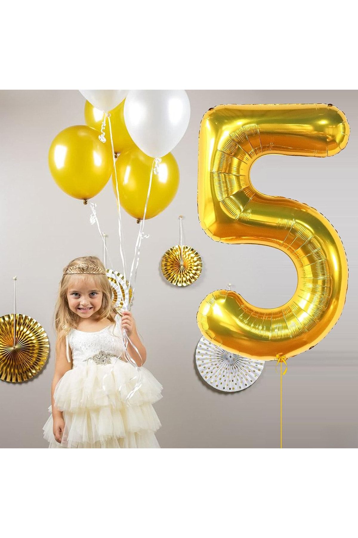 Gold number party balloon discount
