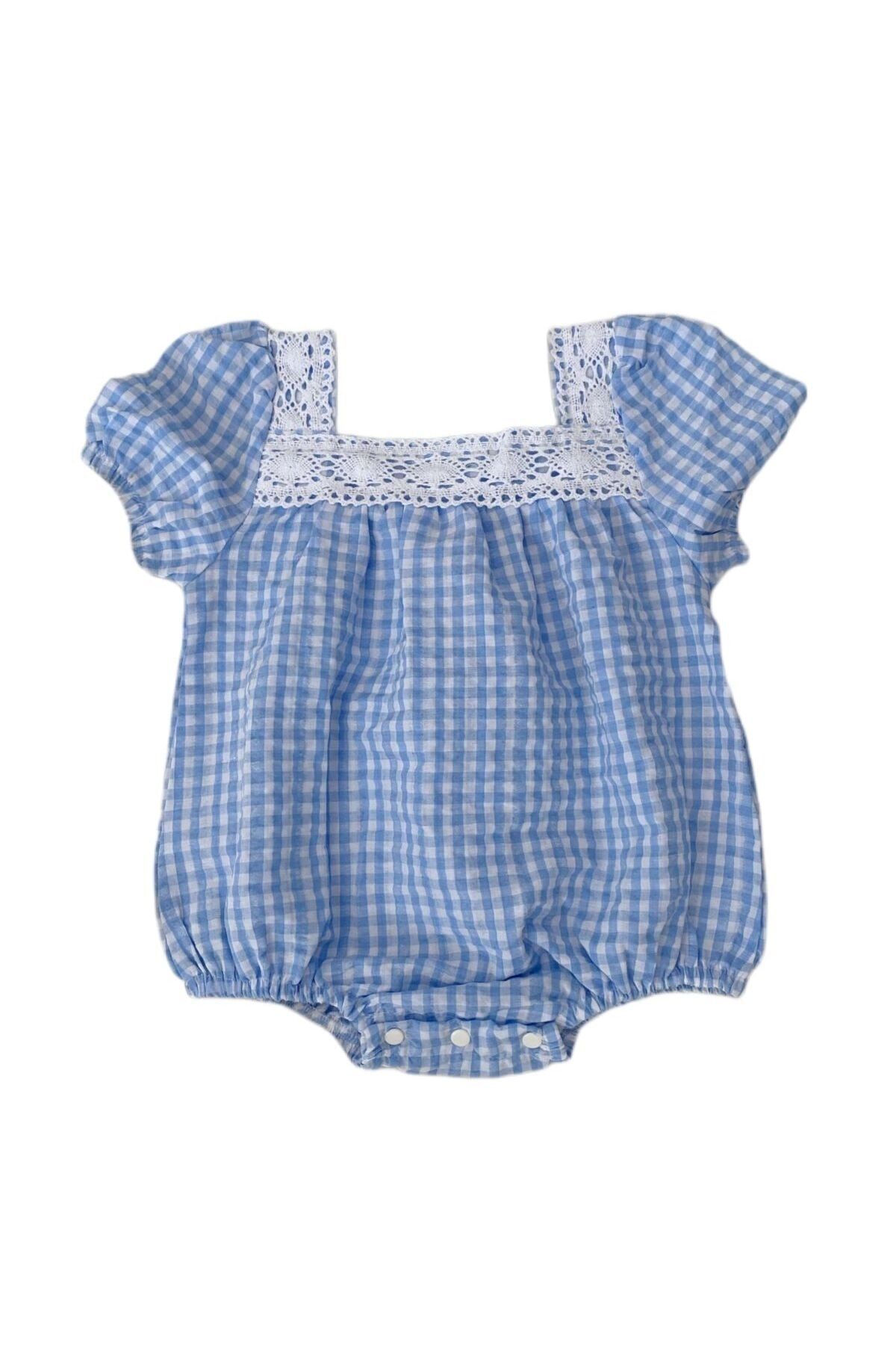 Blue sale gingham jumpsuit