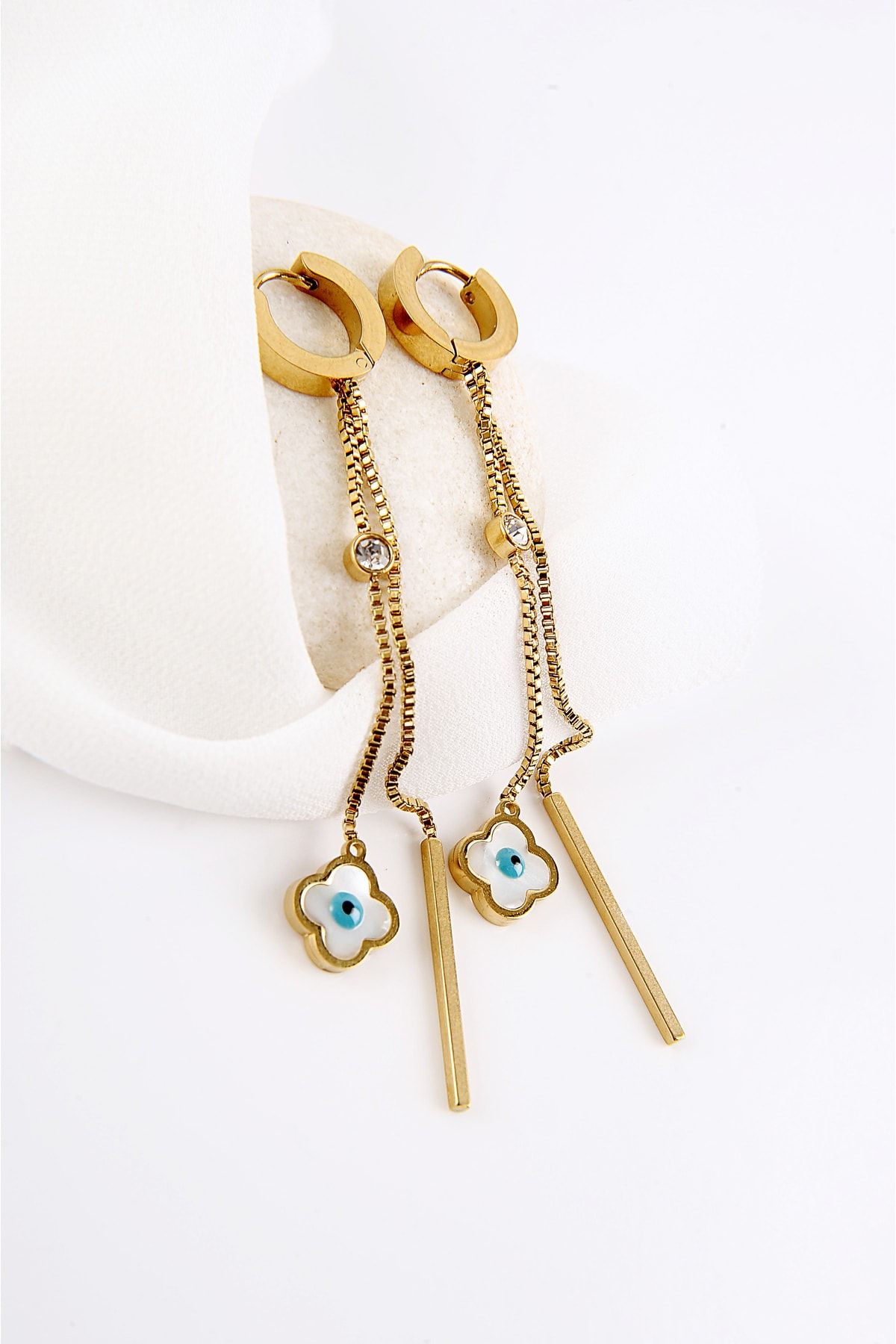 Gold and on sale silver dangle earrings