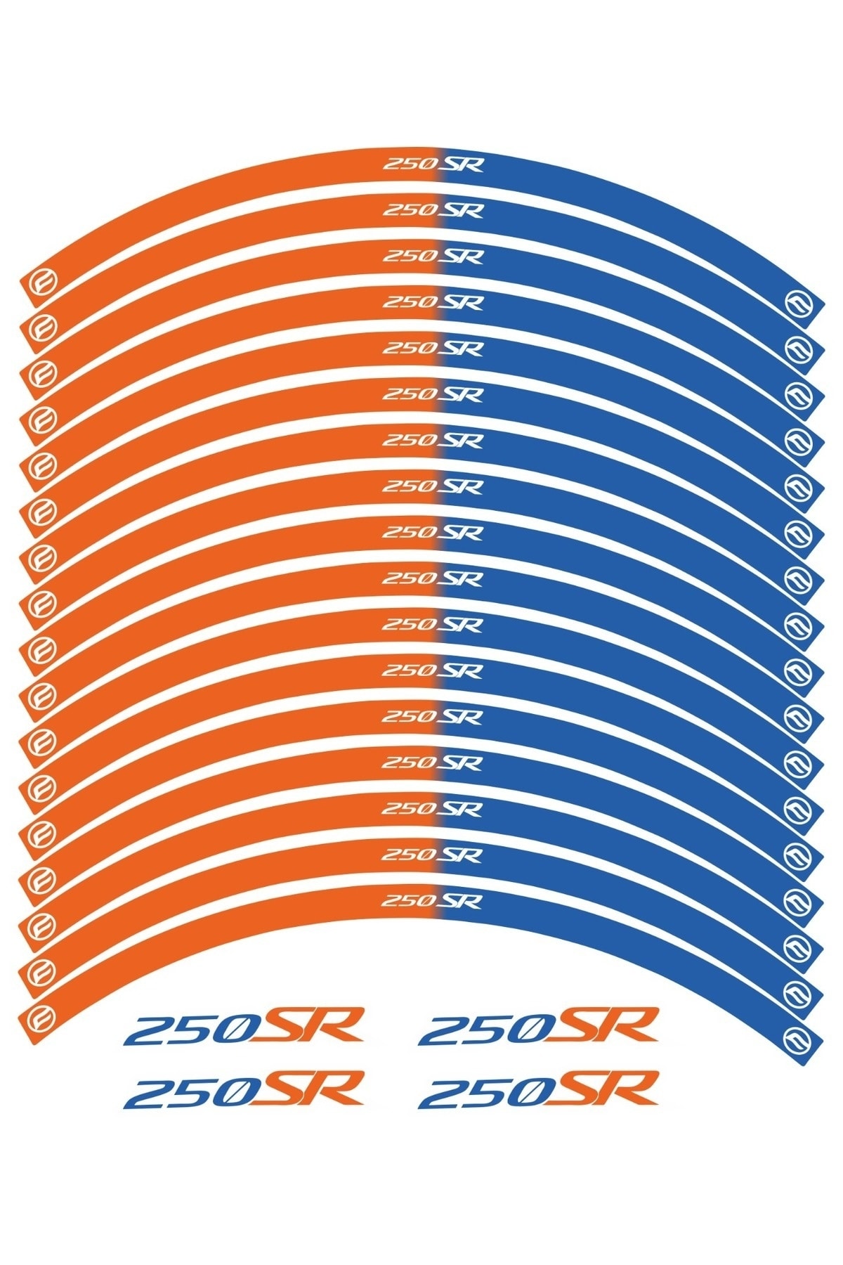 MOTOSEPETİM CFMOTO 250SR TURUNCU MAVİ JANT ŞERİDİ uyumlu