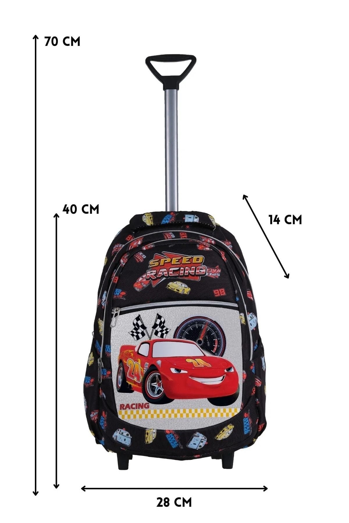 ATHLETIC-School Roller School Bag Roller School Bag Men's Wheeled School Bag Trolley Pattern 4
