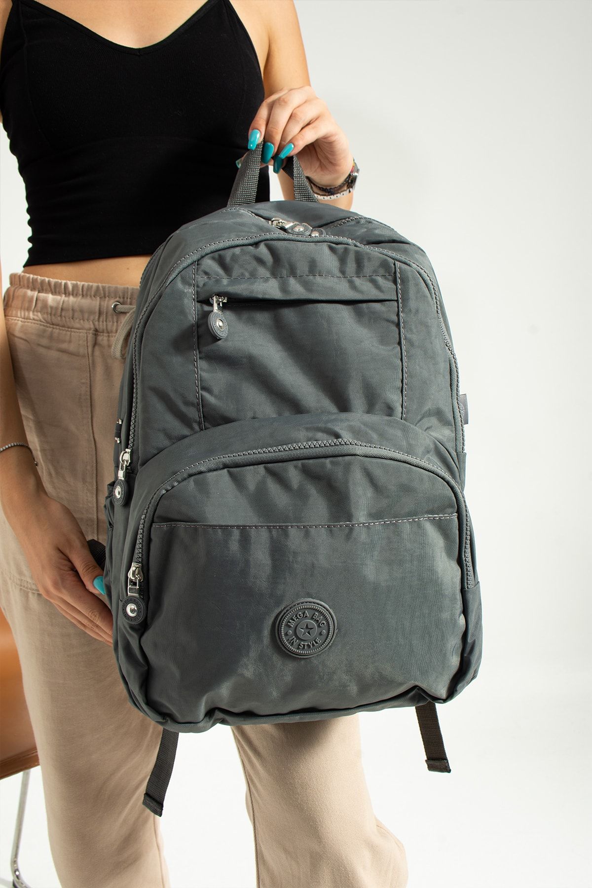 MEGA CANTA MEGA GRAY KIPLING MULTI COMPARTMENT SCHOOL BAG AND DAILY BACKPACK Trendyol