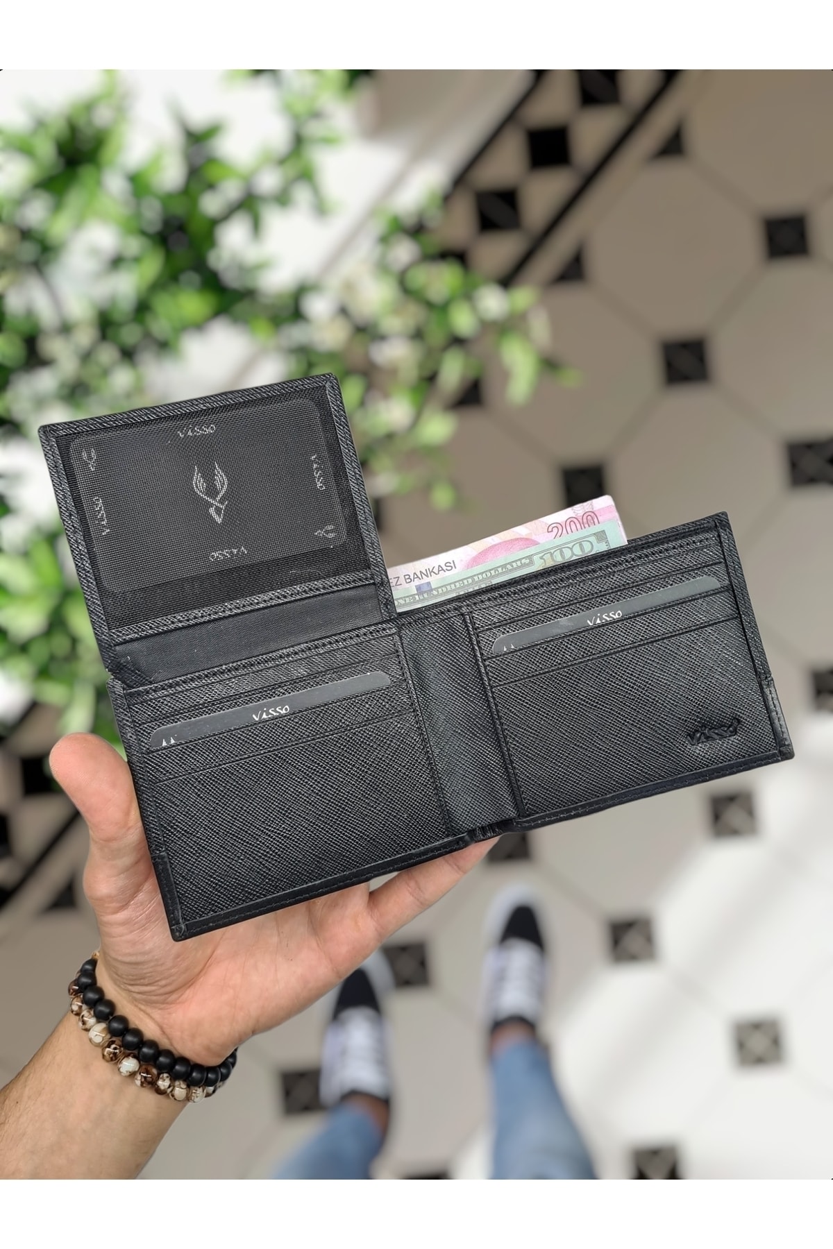 کیف پول مردانه قهوه ای VİSSO | 1299 اورجینال - تصویر 4