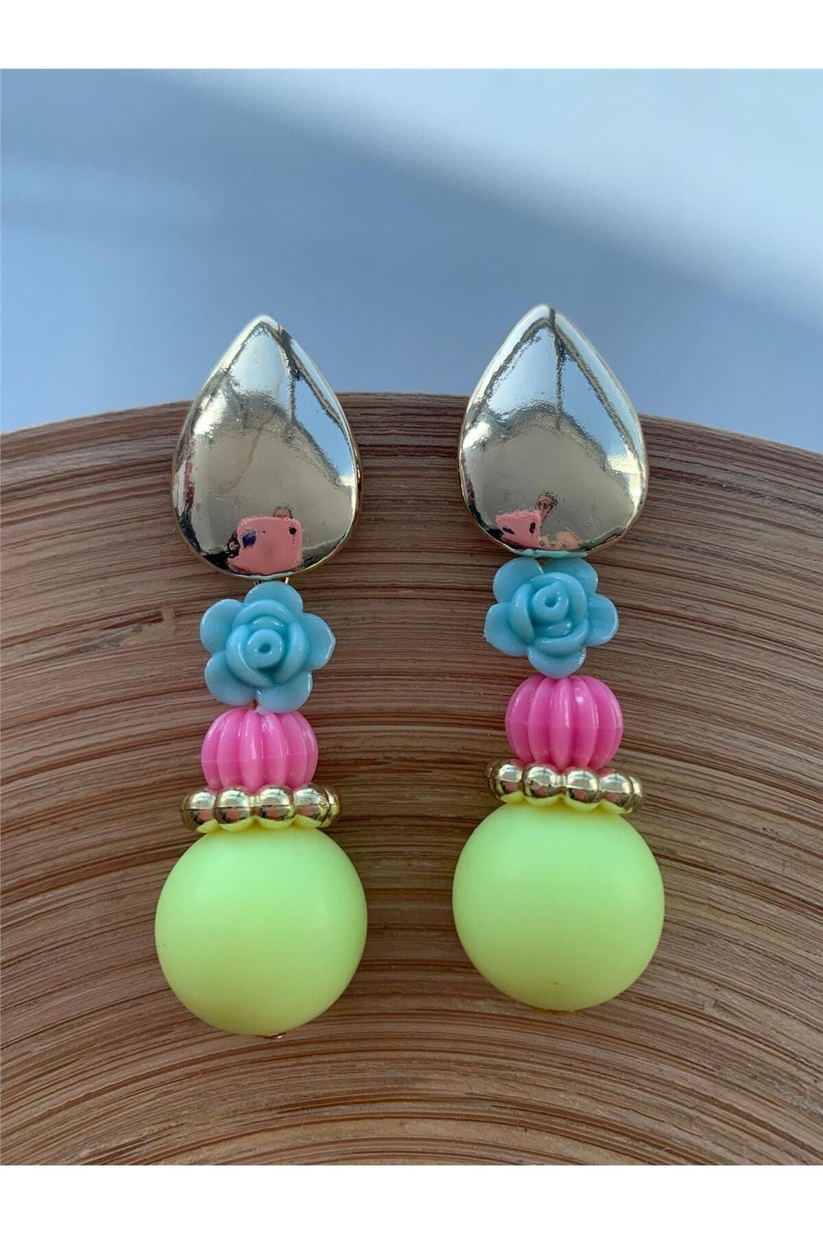 Neon yellow earrings top