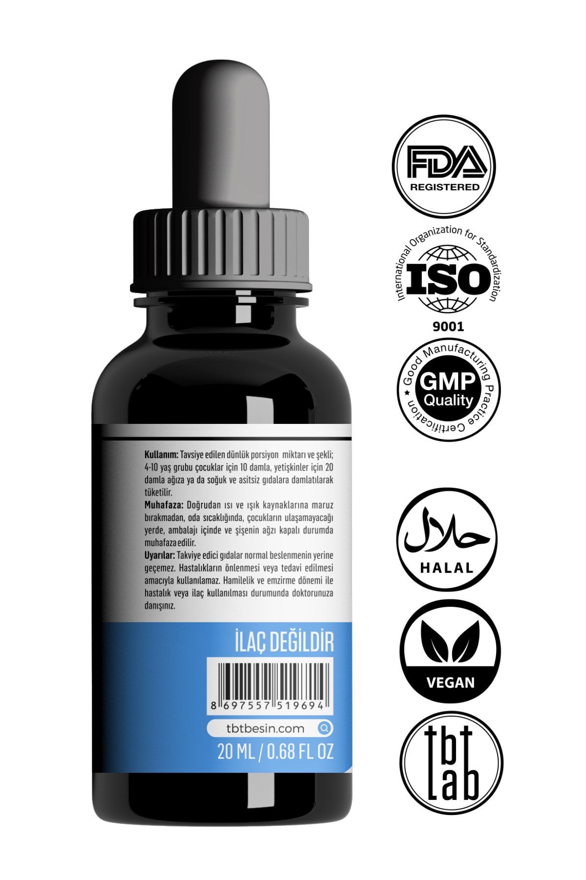 Tabitat Doğal-Lugol 5% Iodine Solution - Iron and Vitamin C-d-a Drop Set 5