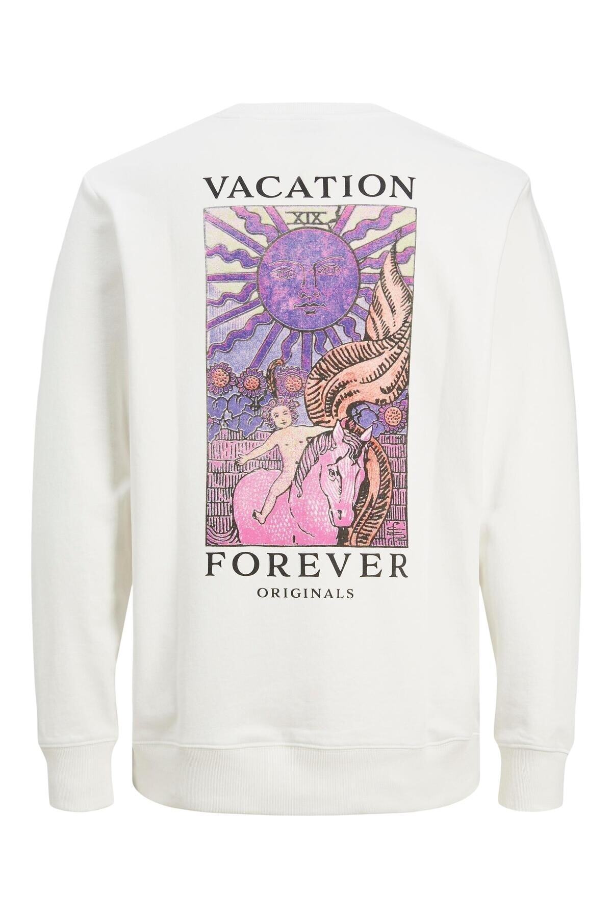 سویشرت مردانه سفید جک اند جونز | 12243615 اورجینال - تصویر 4