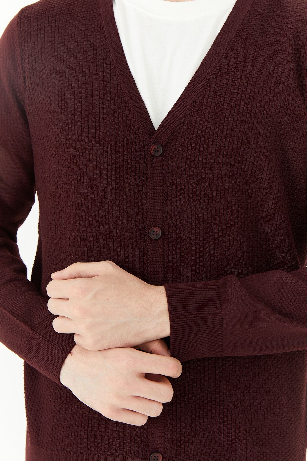 Dark burgundy cardigan top