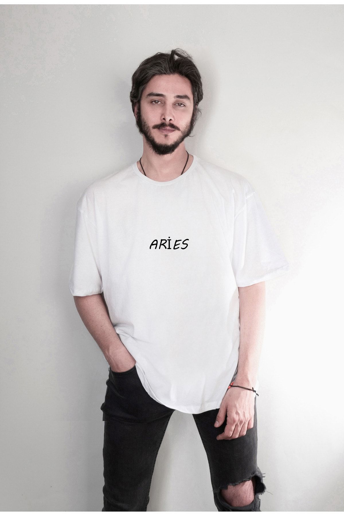 Darkia-Berbec Semn zodiacal Berbec Tricou cu imprimeu dublu supradimensionat cu design special 2