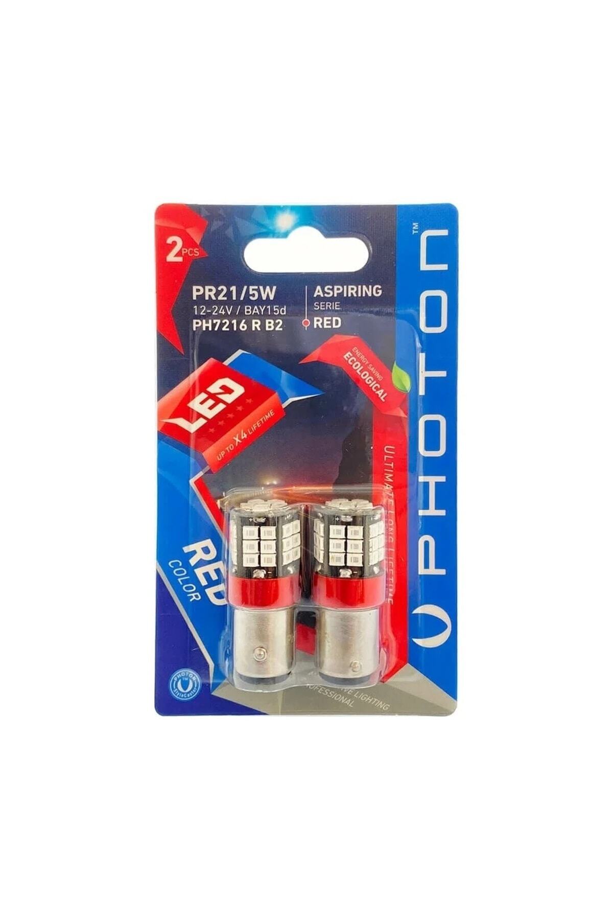 Photon P21/5w Red (KIRMIZI) Ph7216 R B2 Çift Duy 1016 Park Fren Ampülü ...