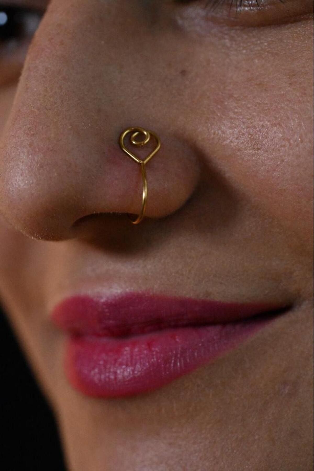 Heart shaped nose ring deals