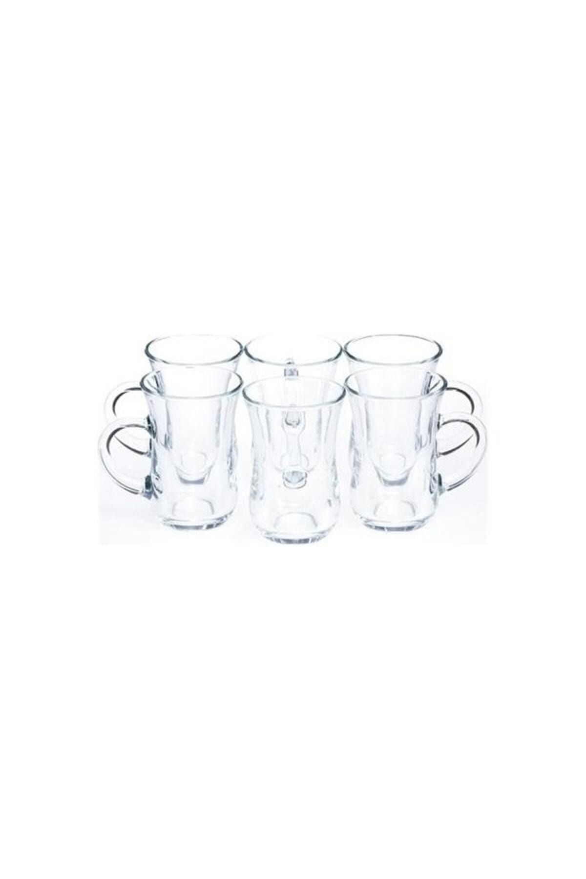 Pasabahce Keyif Model Turkish Tea Glasses with Handles - 6 Pieces