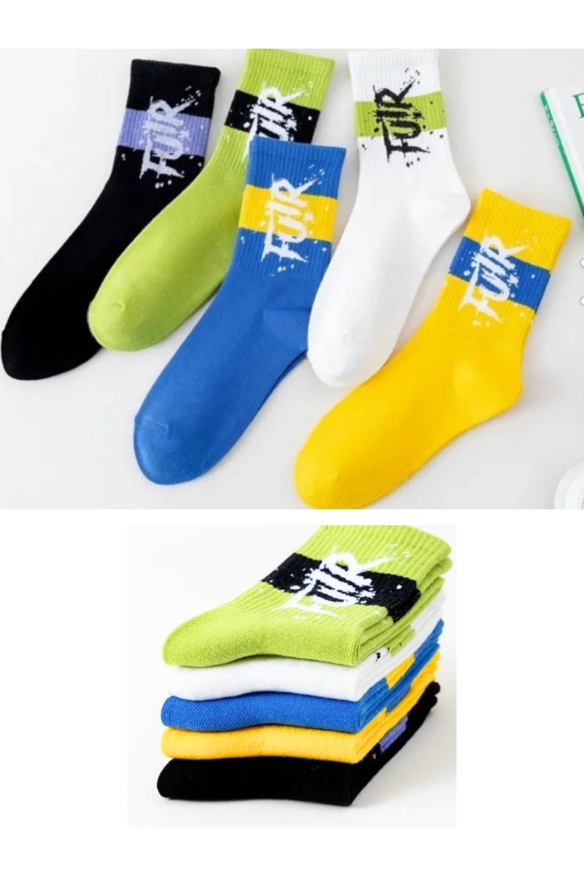 socksbox-5 Pairs Unisex Premium Socks Colorful Patterns 2