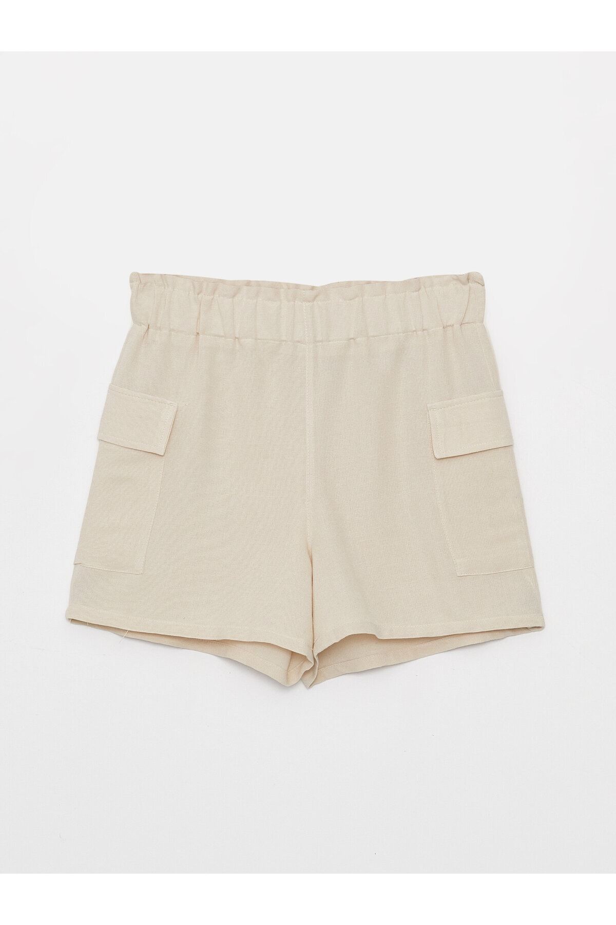 LC Waikiki-Damen-Shorts – Standard-Passform, einfarbige Leinenmischung 6