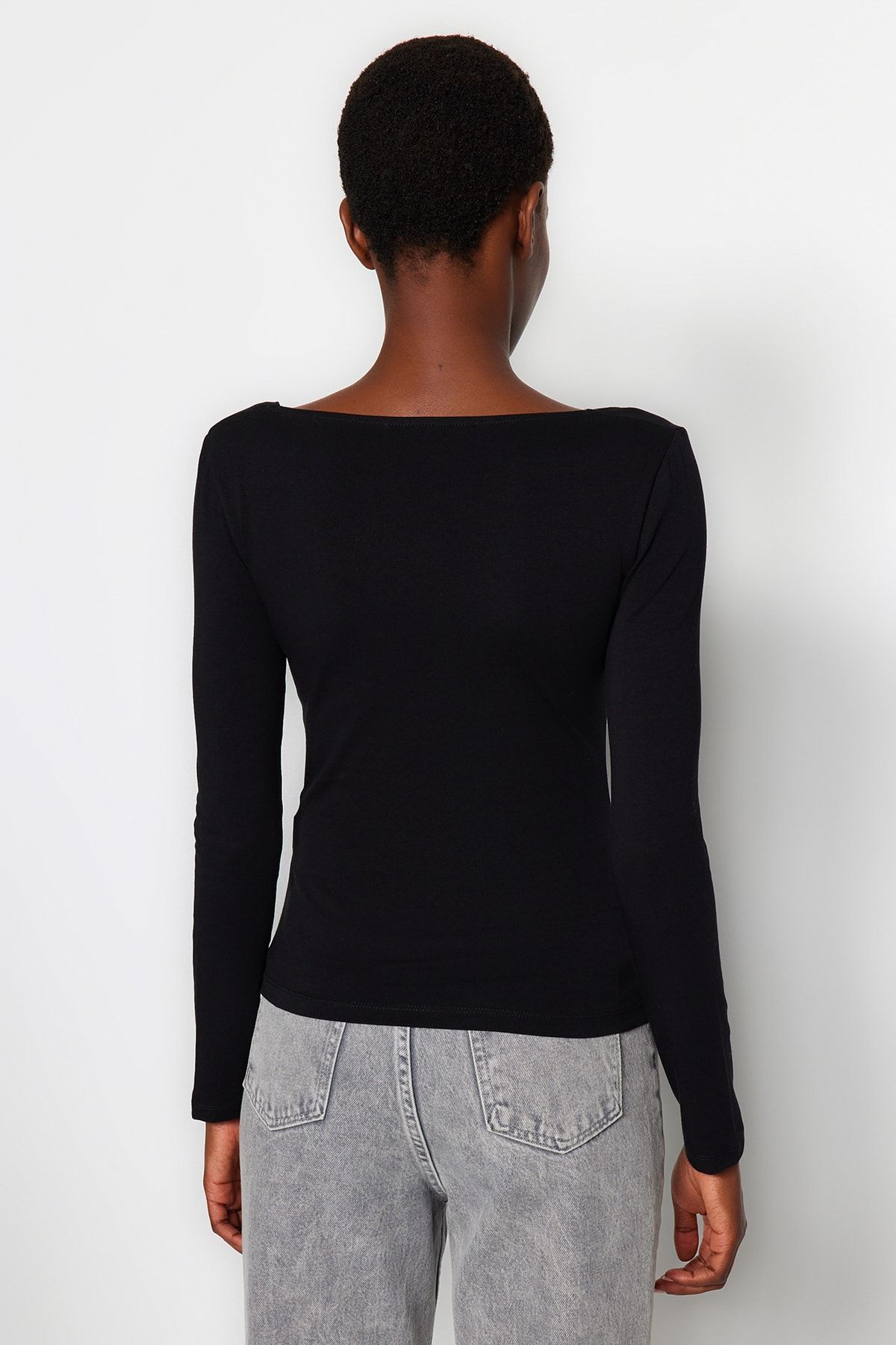 Trendyol Fitted Square Neck Top 2024, Buy Trendyol Online