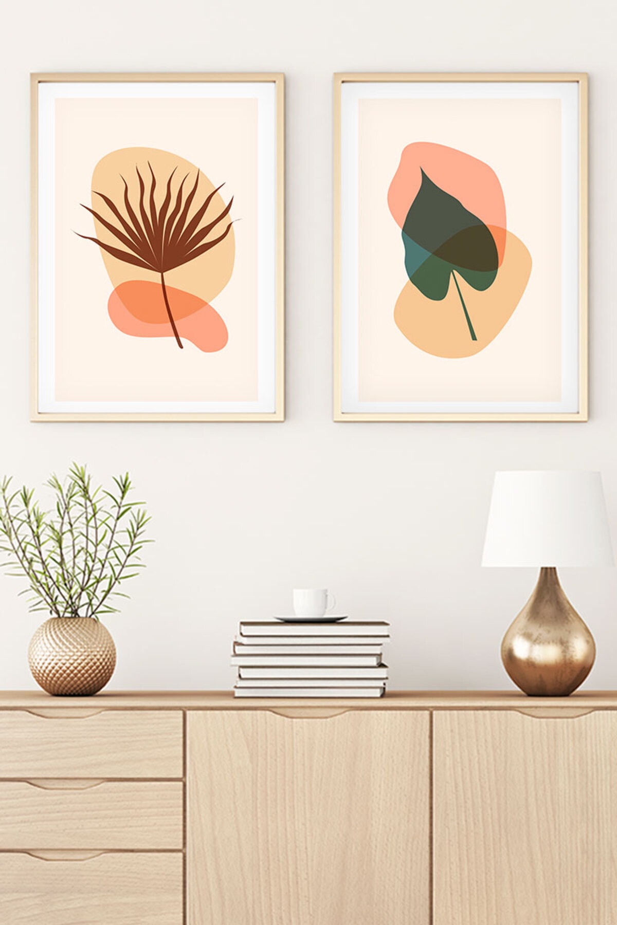Minimalist Painting Set with Wooden Frame