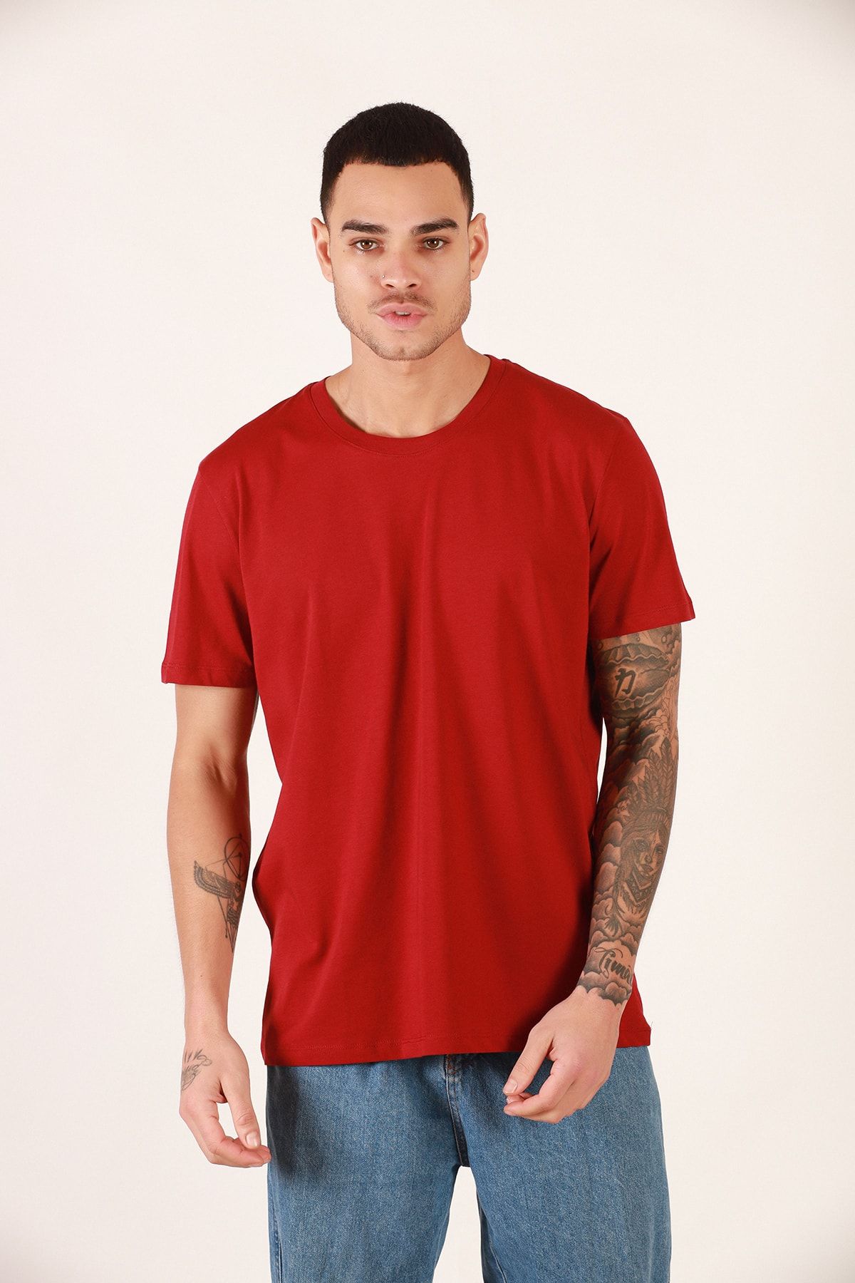 Dark red t best sale shirt