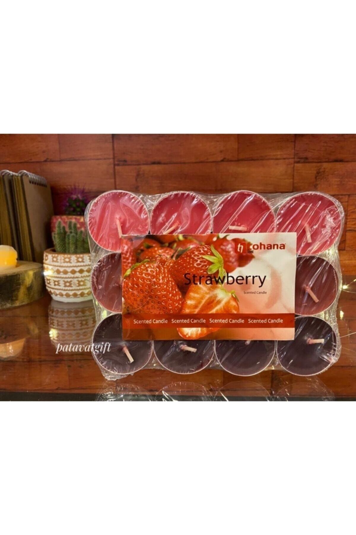 12li Kokulu Tealight Mum Çilek