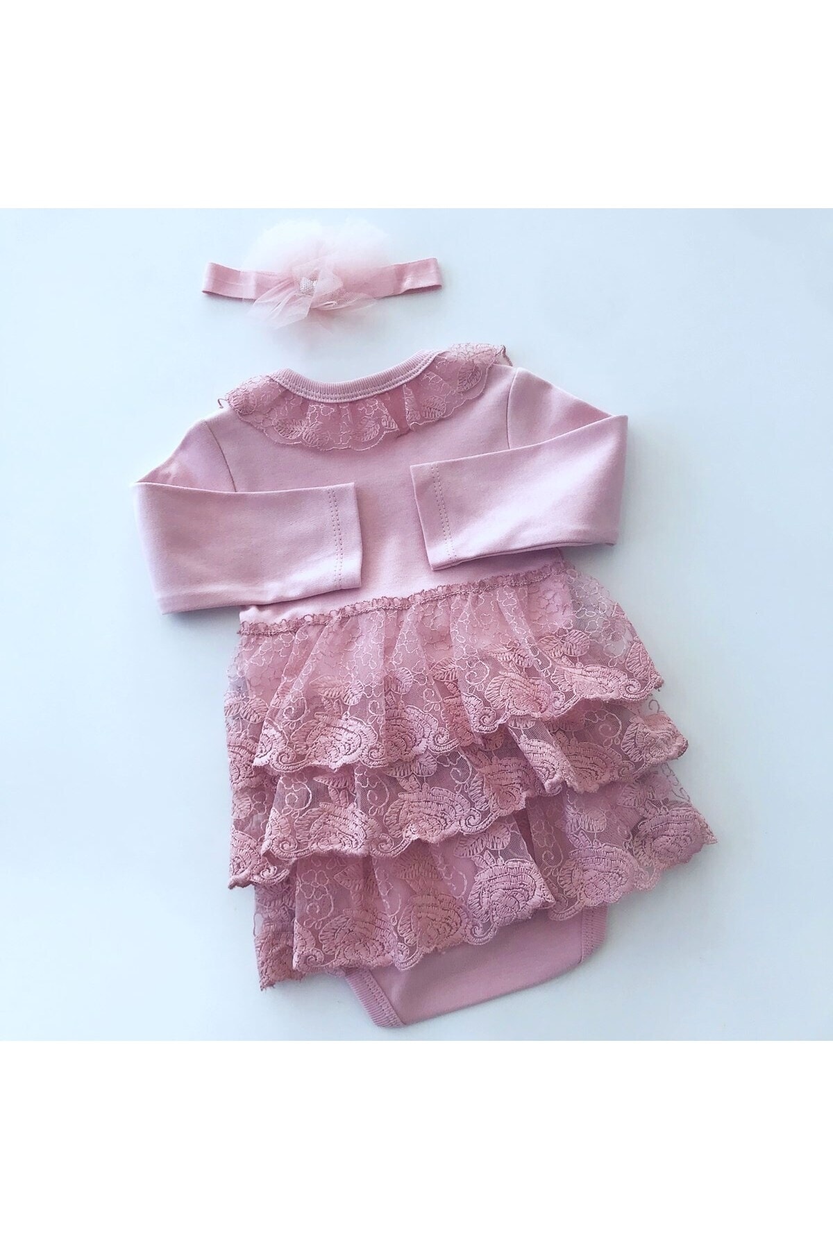 بادی نوزادی دخترانه صورتی MİNİBORN | 240 اورجینال - تصویر 4