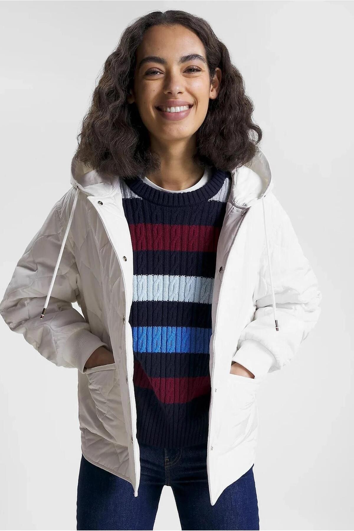 Modern hooded coat tommy hilfiger deals