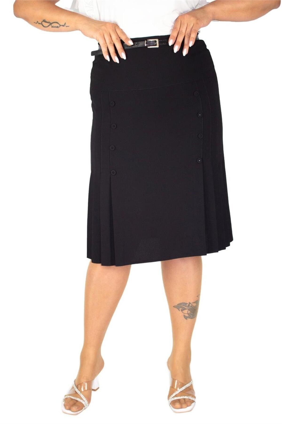 Black button down outlet skirt knee length
