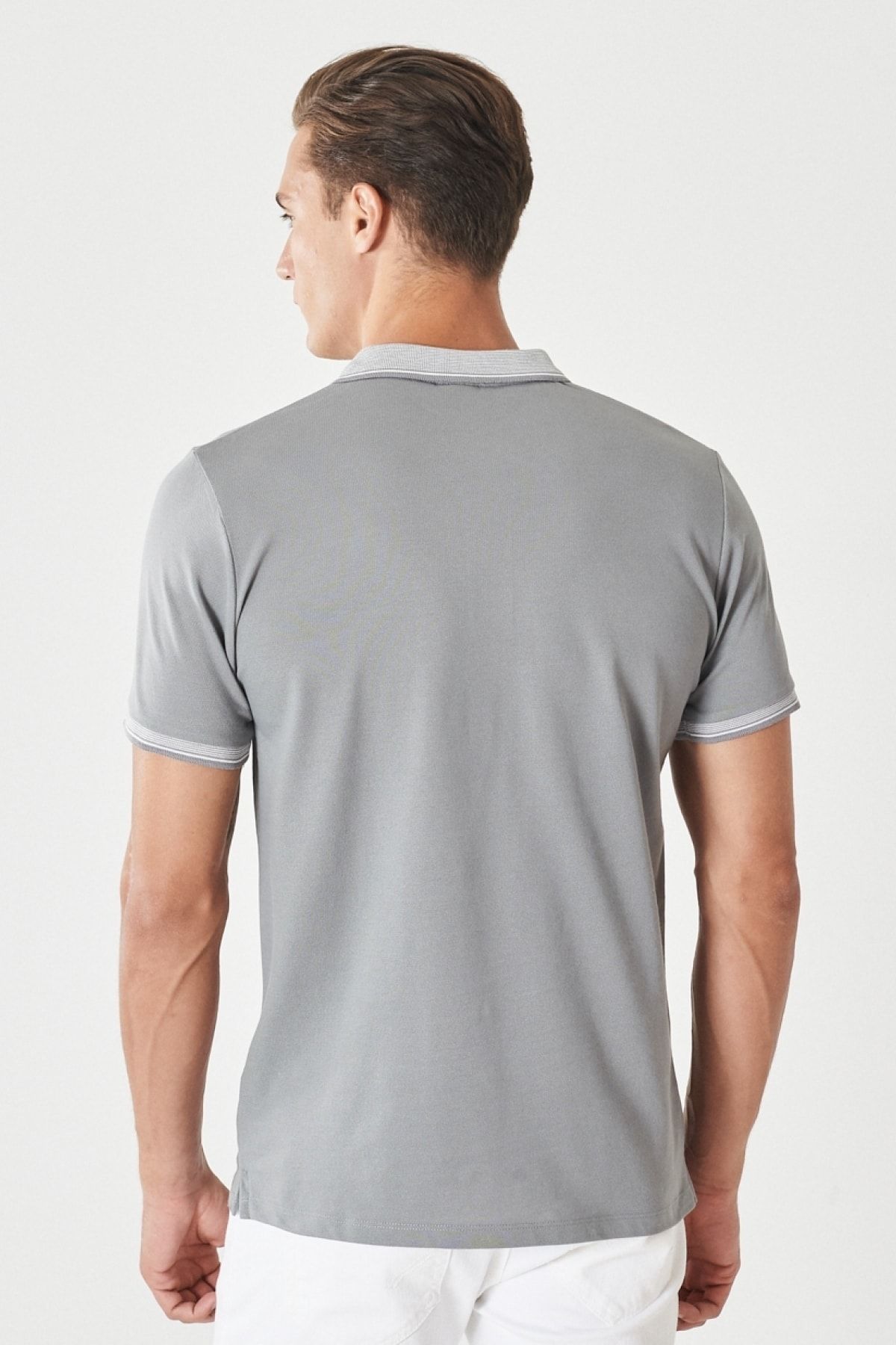 AC&Co / Altınyıldız Classics تی شرت مردانه یقه پولو غیر رول با برش باریک پارچه پنبه ای مقاوم در برابر چروکیدگی