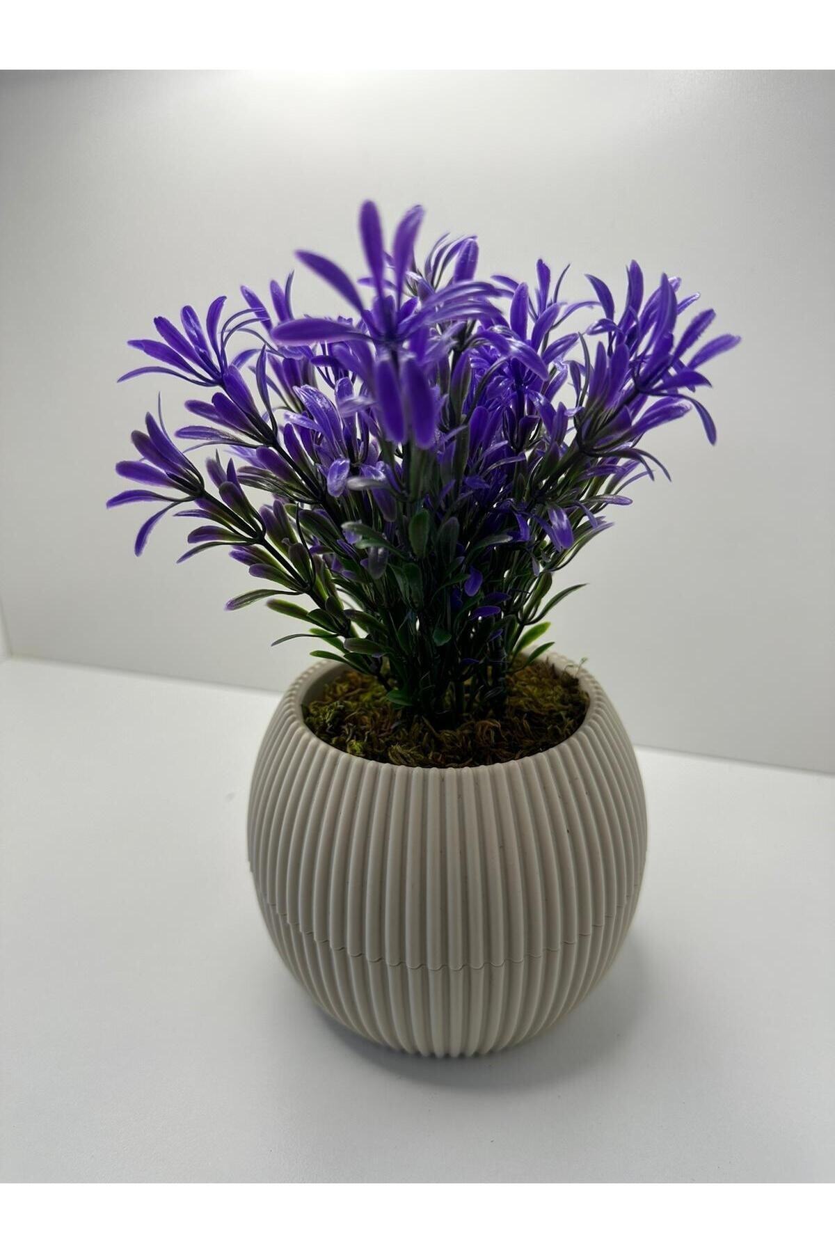African Lily Artificial Plant Real Stone Moss 18 Cm Decorative Bathroom Kitchen Table Flower in Mini Flower Pot