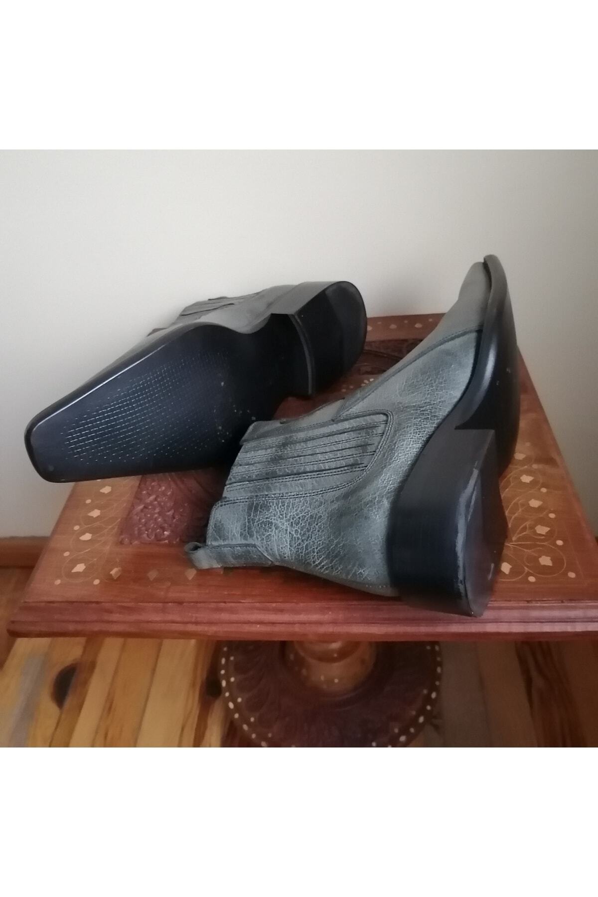 بوت مردانه خاکستری Butik Tülin | 5574337 اورجینال - تصویر 5